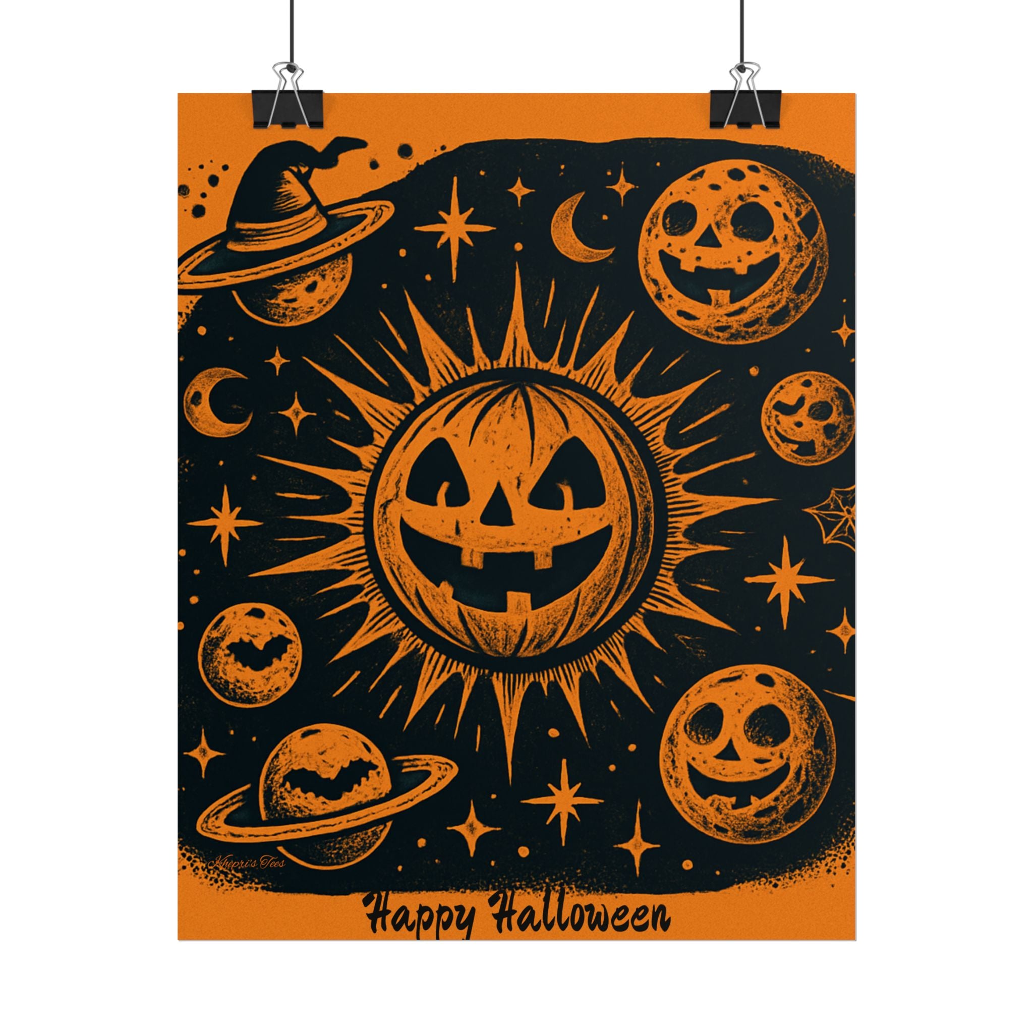Sun & Friends- Halloween Rolled Poster, Spooky Wall Art, Fall Decor, Trick or Treat Print, Jack-o'-Lantern Home Decor
