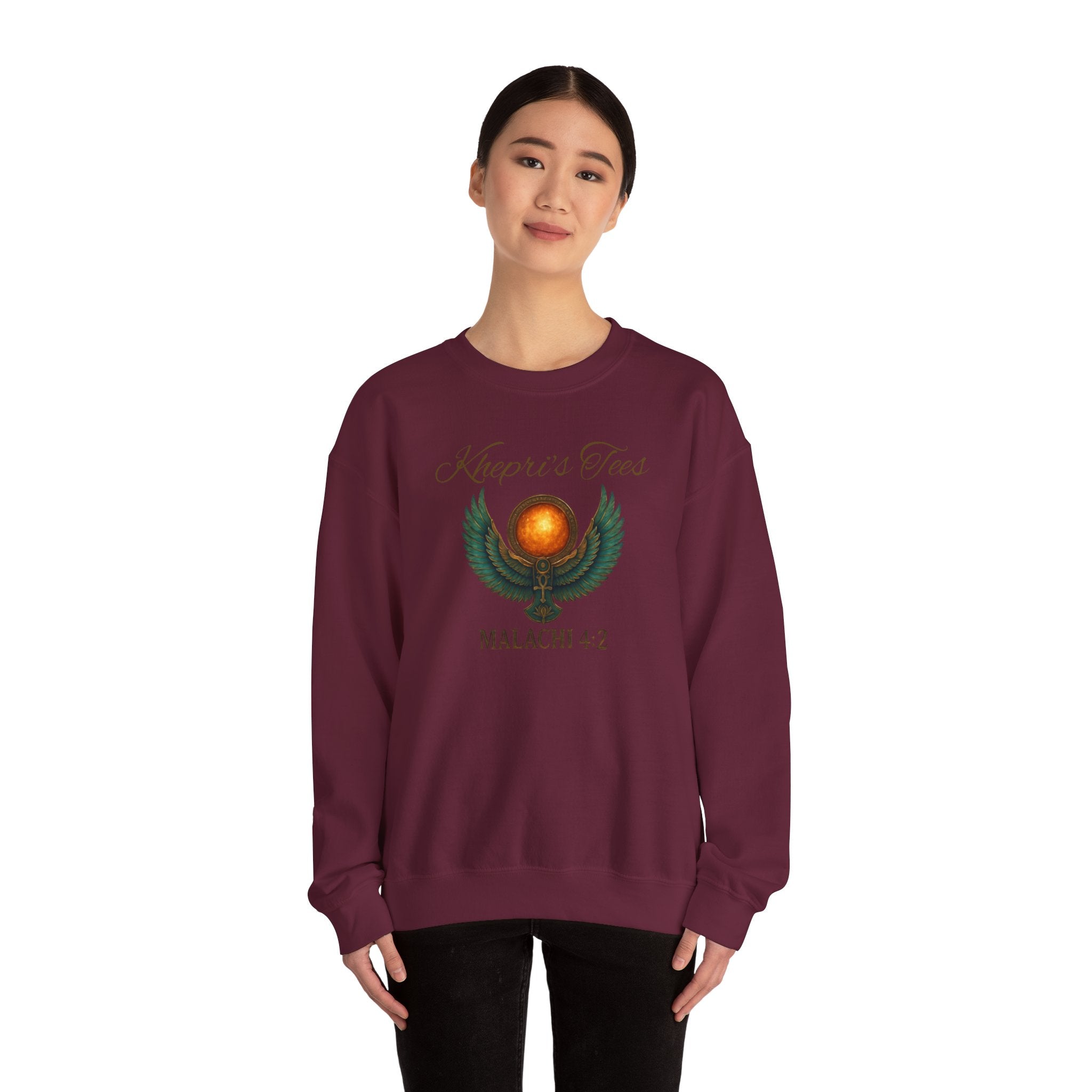Malachi 4:2 Spiritual Wisdom Crewneck Sweatshirt - Cozy Gift for Faith Lovers, Inspirational Apparel, Versatile Layering, Unique Christian Design