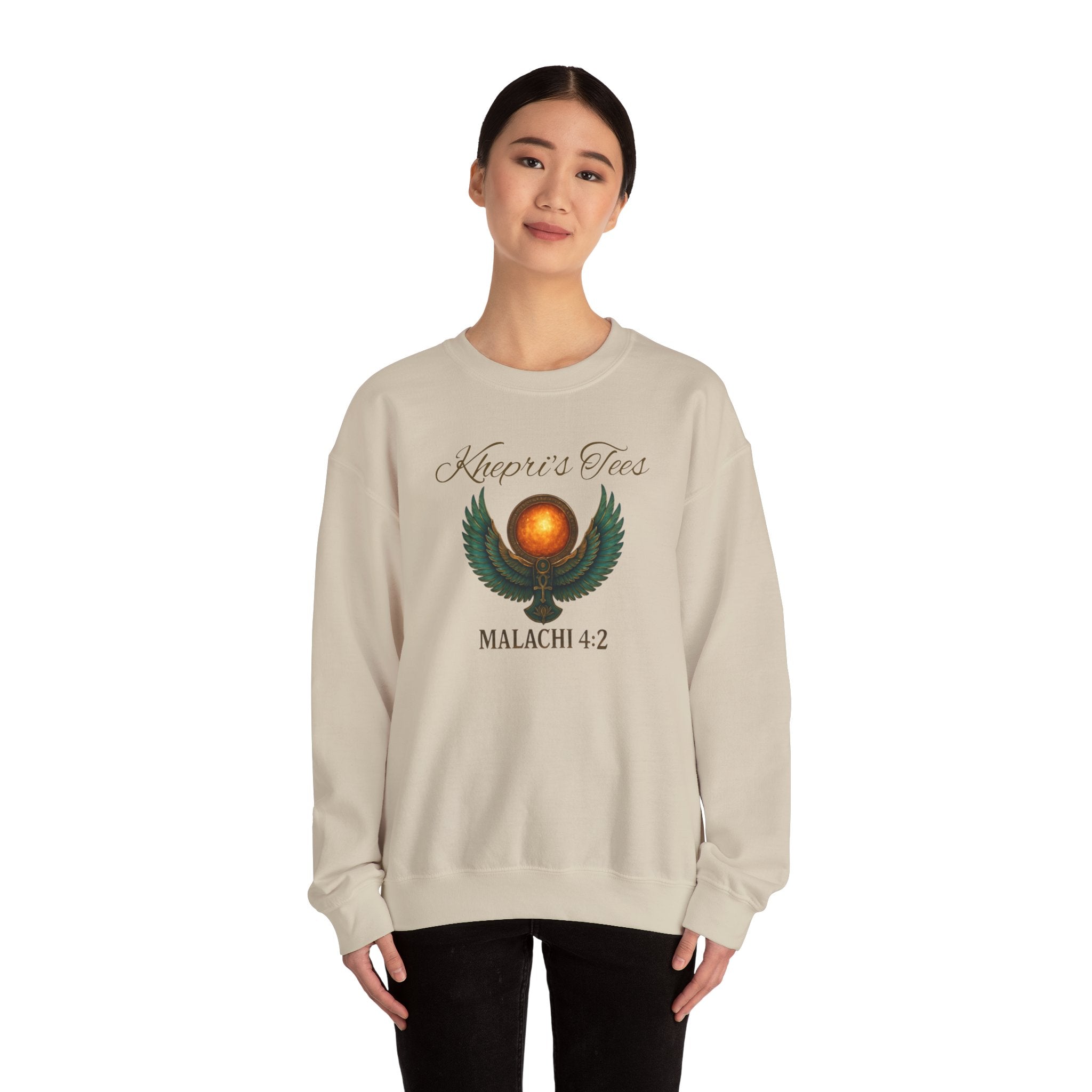 Malachi 4:2 Spiritual Wisdom Crewneck Sweatshirt - Cozy Gift for Faith Lovers, Inspirational Apparel, Versatile Layering, Unique Christian Design
