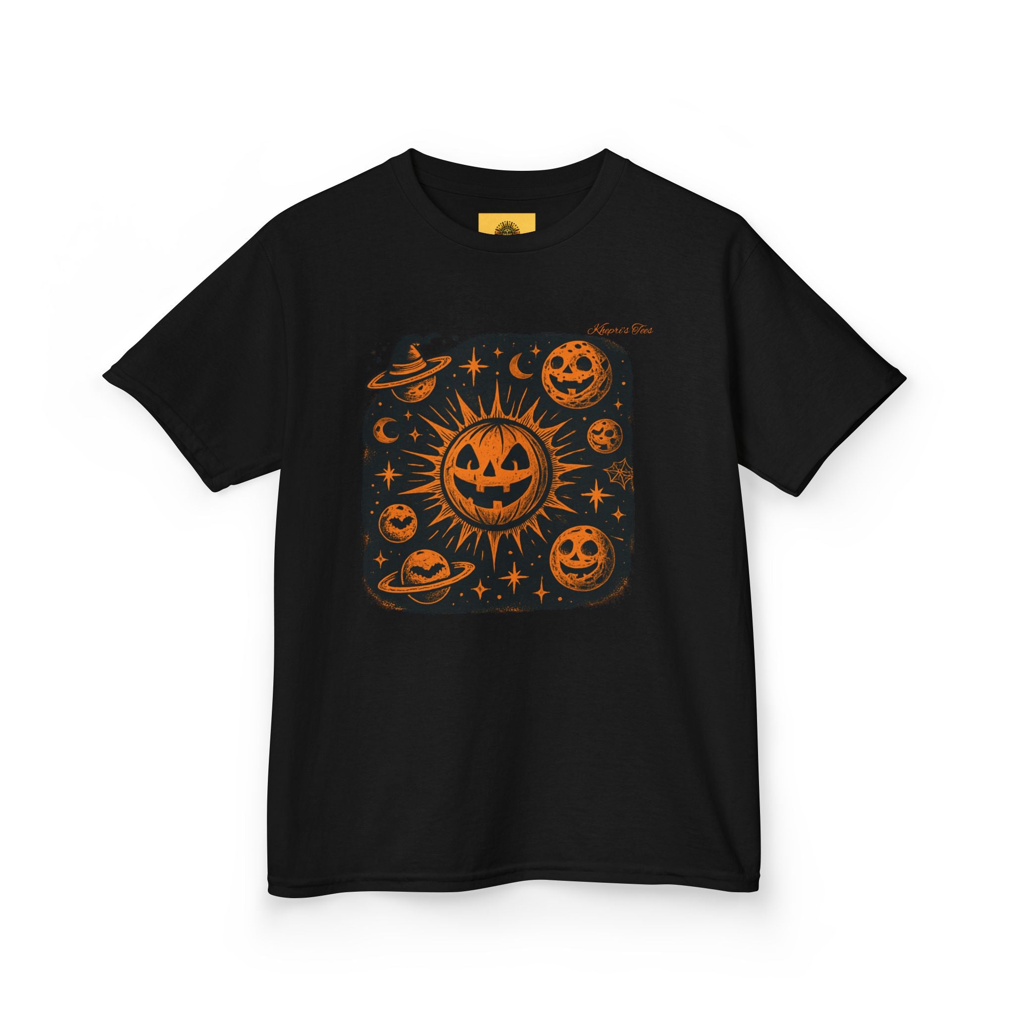Halloween Kids T-Shirt with Spooky Design, Funny Tee, Planets, Sun, Pumpkin Shirt, Seasonal Apparel, Gift for Kids