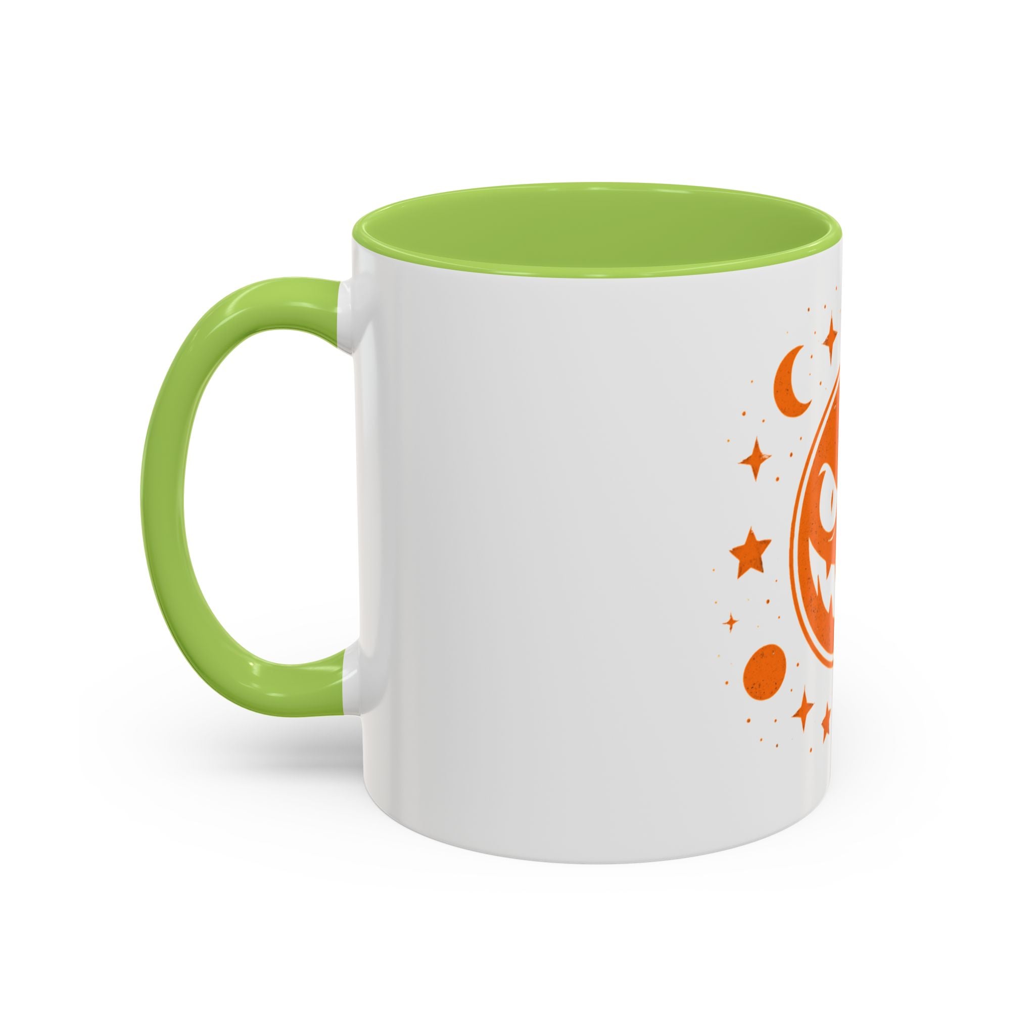 Cosmic Grin Coffee Mug - Fun Space Design, Halloween Gift, Unique Ceramic Mug, Sci-Fi Lover's Drinkware, Planetary Decor