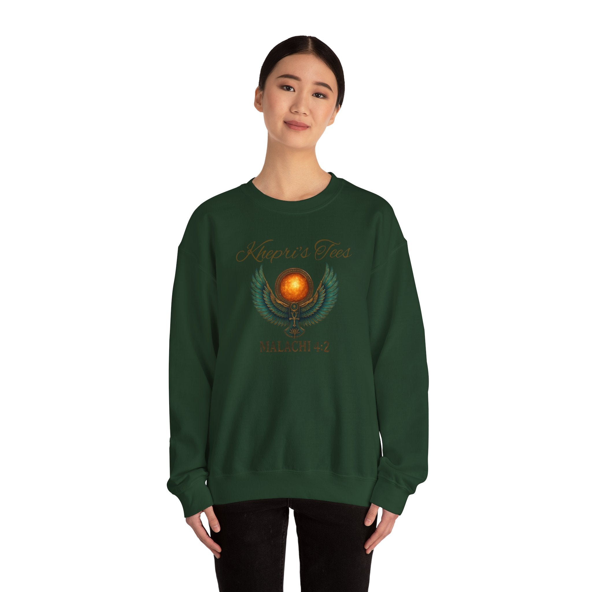 Malachi 4:2 Spiritual Wisdom Crewneck Sweatshirt - Cozy Gift for Faith Lovers, Inspirational Apparel, Versatile Layering, Unique Christian Design
