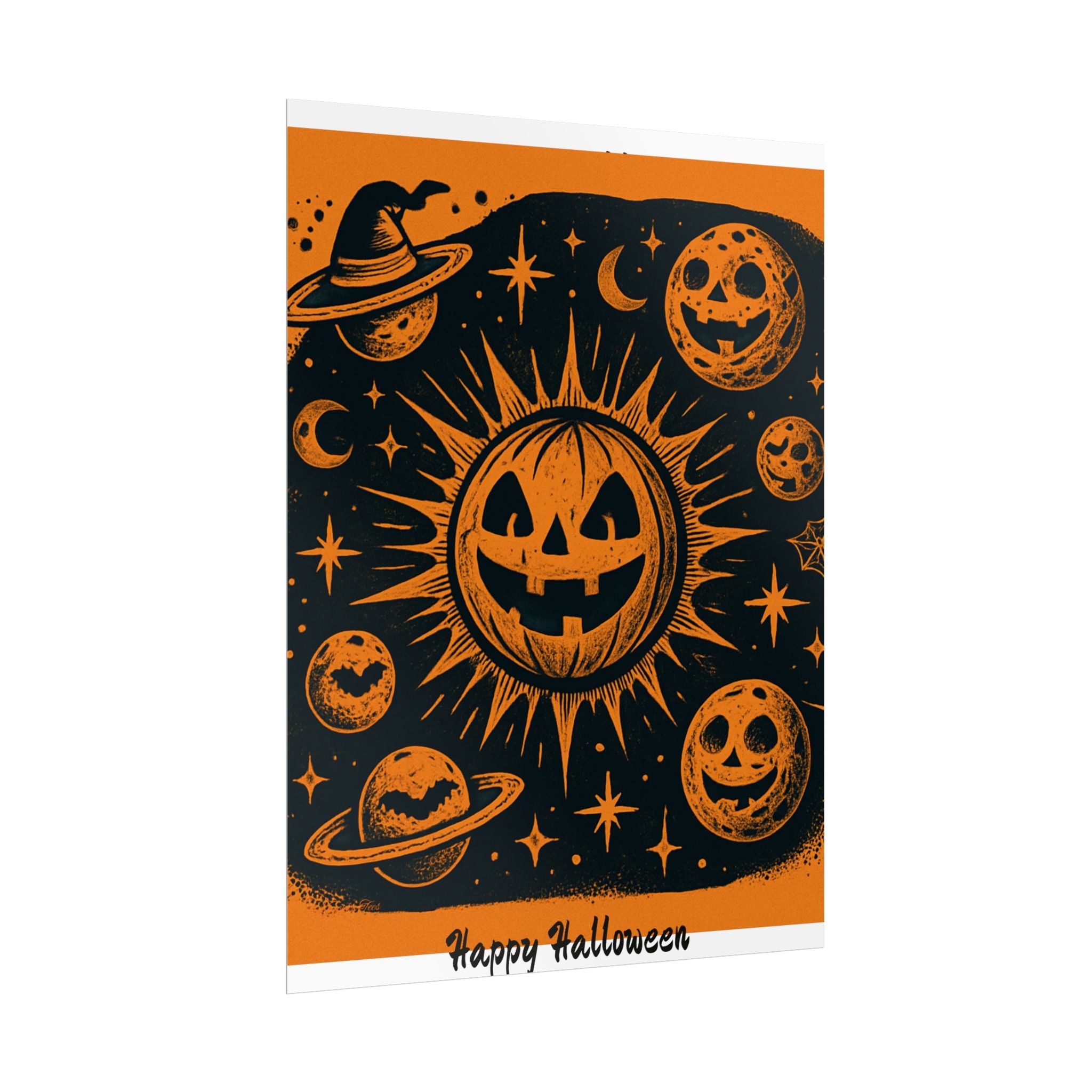 Sun & Friends- Halloween Rolled Poster, Spooky Wall Art, Fall Decor, Trick or Treat Print, Jack-o'-Lantern Home Decor