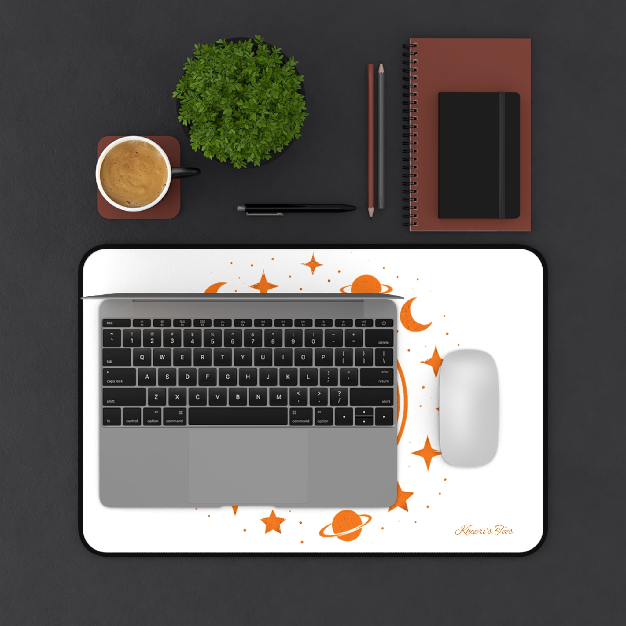 Halloween Desk Mat with Spooky Pumpkin and Stars Design, Mouse Pad, Office Decor, Fall Home Accessories, Perfect for Seasonal Gifting