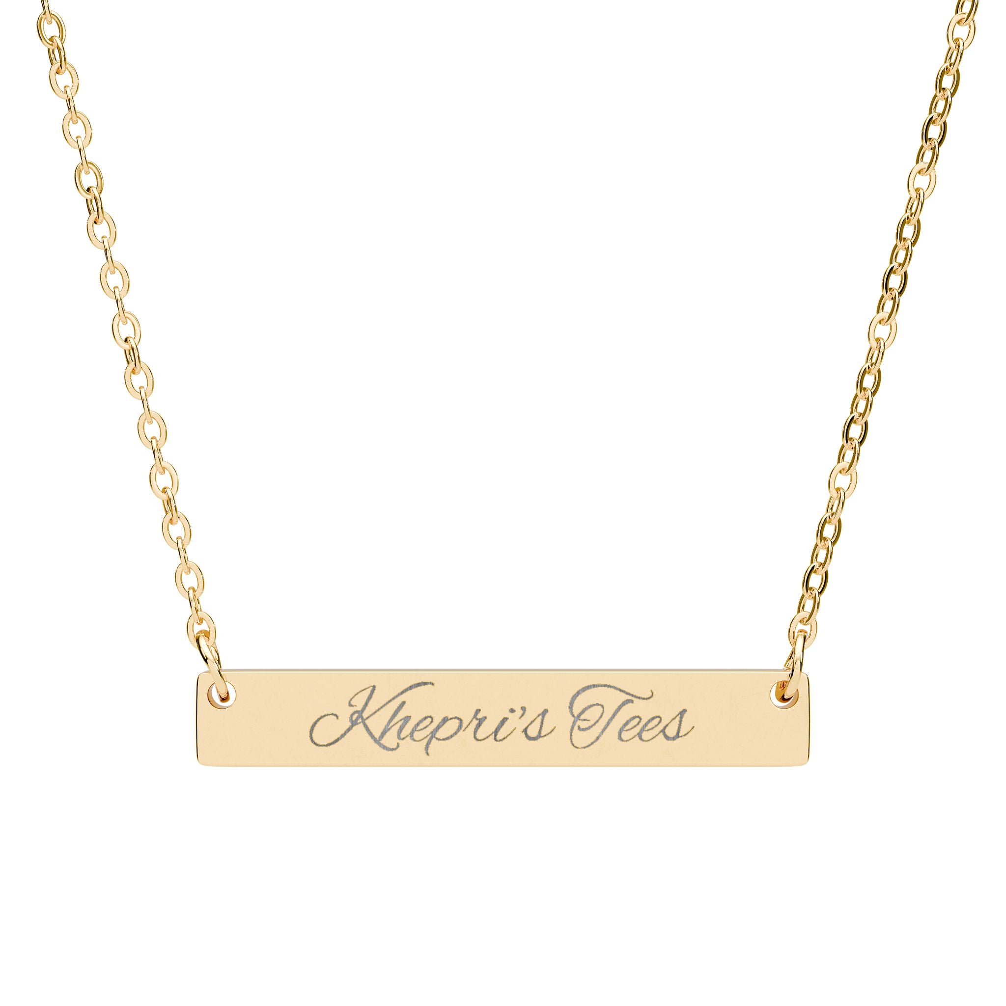 Khepri's Tees-Engravable Bar Necklace