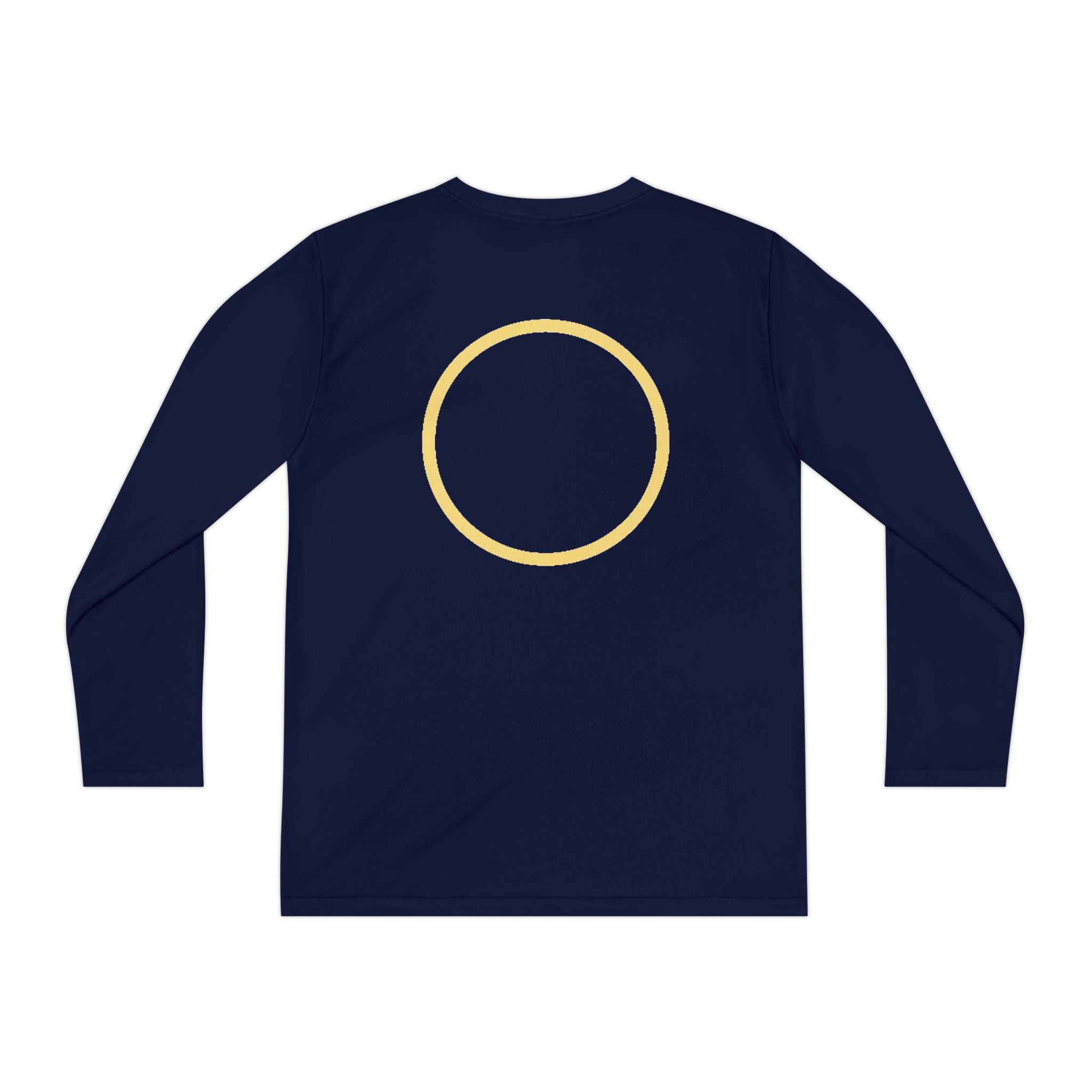 Eclipse-Youth Long Sleeve Tee — Minimal Gold Circle Back Logo