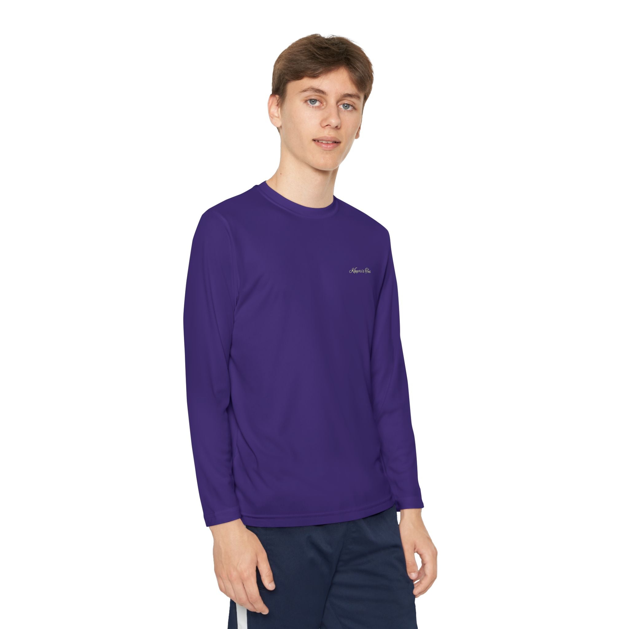 Eclipse-Youth Long Sleeve Tee — Minimal Gold Circle Back Logo