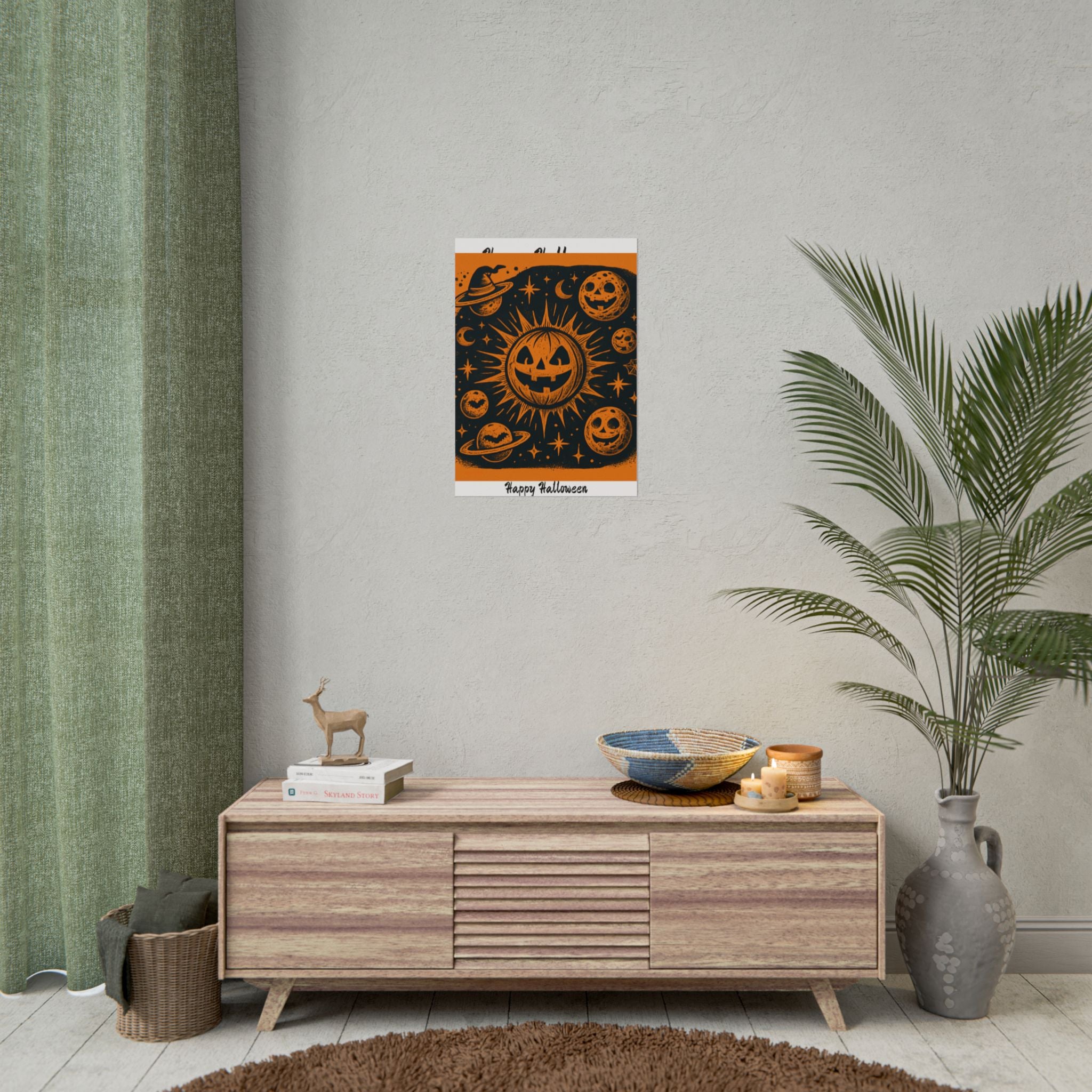Sun & Friends- Halloween Rolled Poster, Spooky Wall Art, Fall Decor, Trick or Treat Print, Jack-o'-Lantern Home Decor