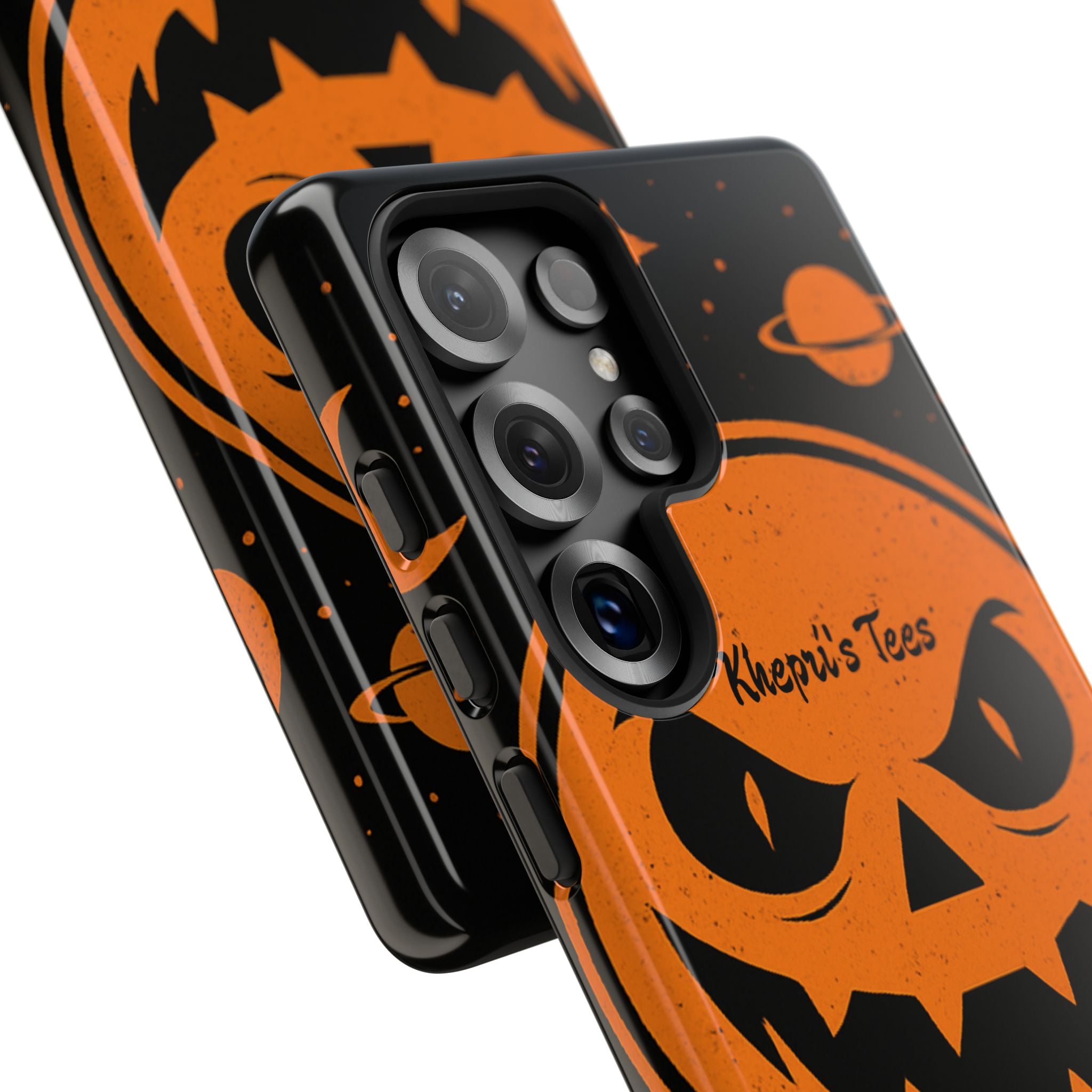 Halloween Monster Sun Phone Case, Spooky Cell Phone Cover, Tough Case for Halloween Lovers, Galaxy Print Phone Accessory, Kids & Adults Gift