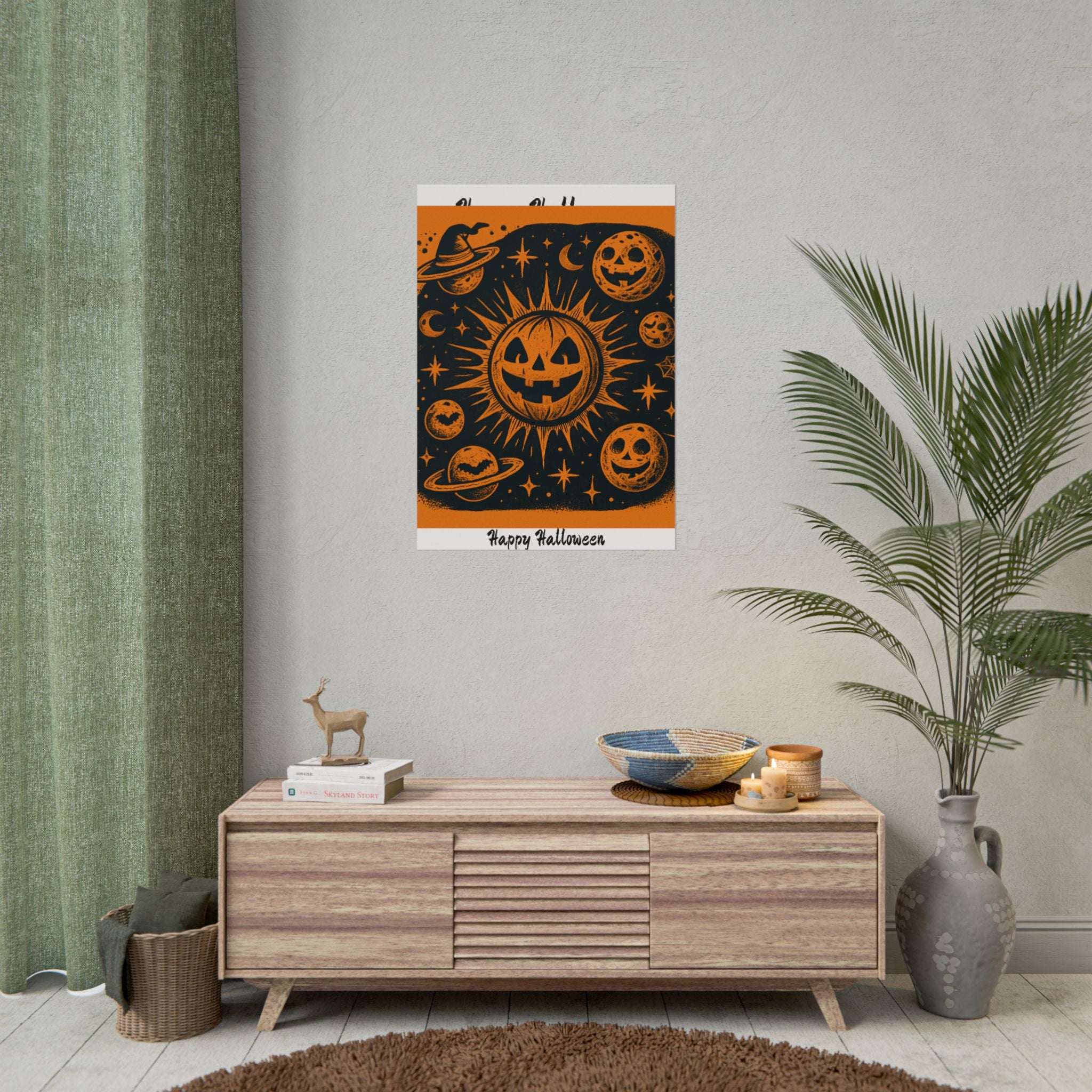 Sun & Friends- Halloween Rolled Poster, Spooky Wall Art, Fall Decor, Trick or Treat Print, Jack-o'-Lantern Home Decor