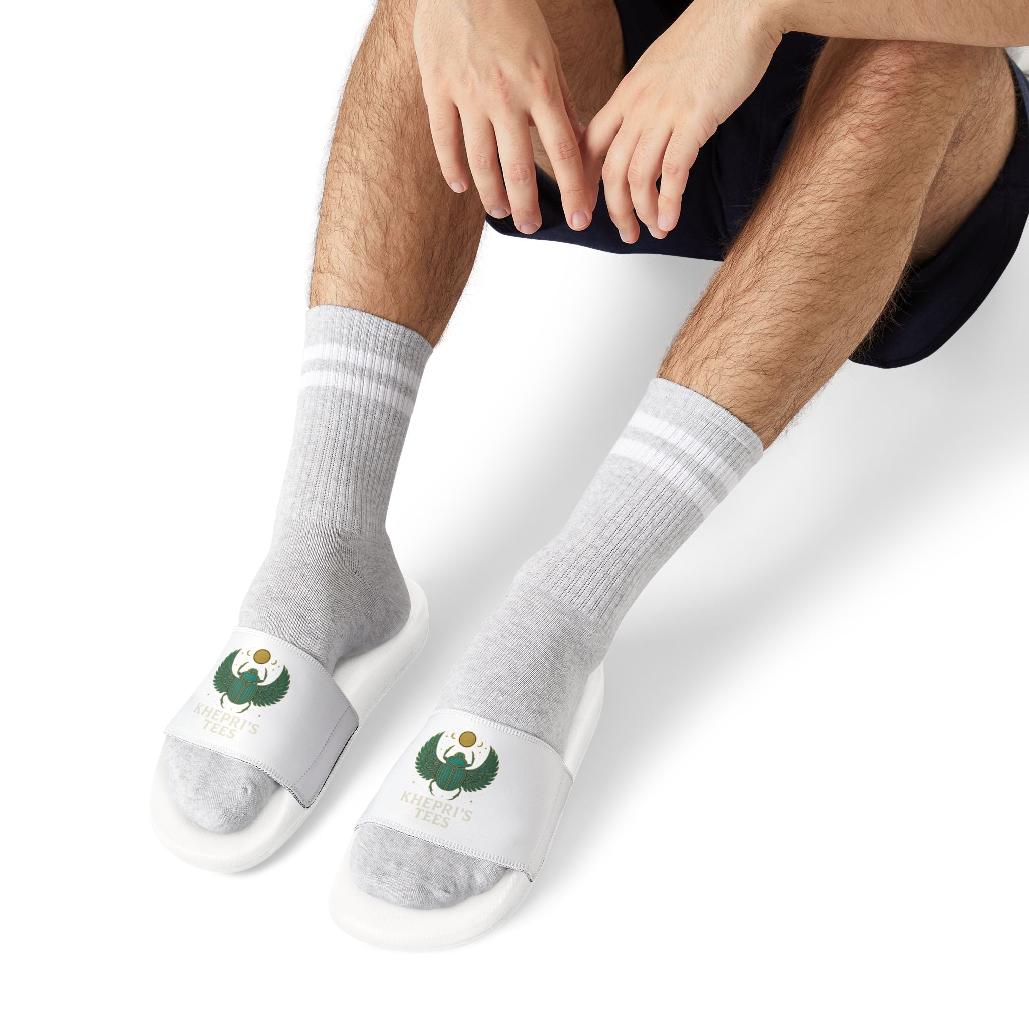 Khepri's Tees Slides (WHT) — Beach, Pool, Walking Slides for Errands & Relaxing