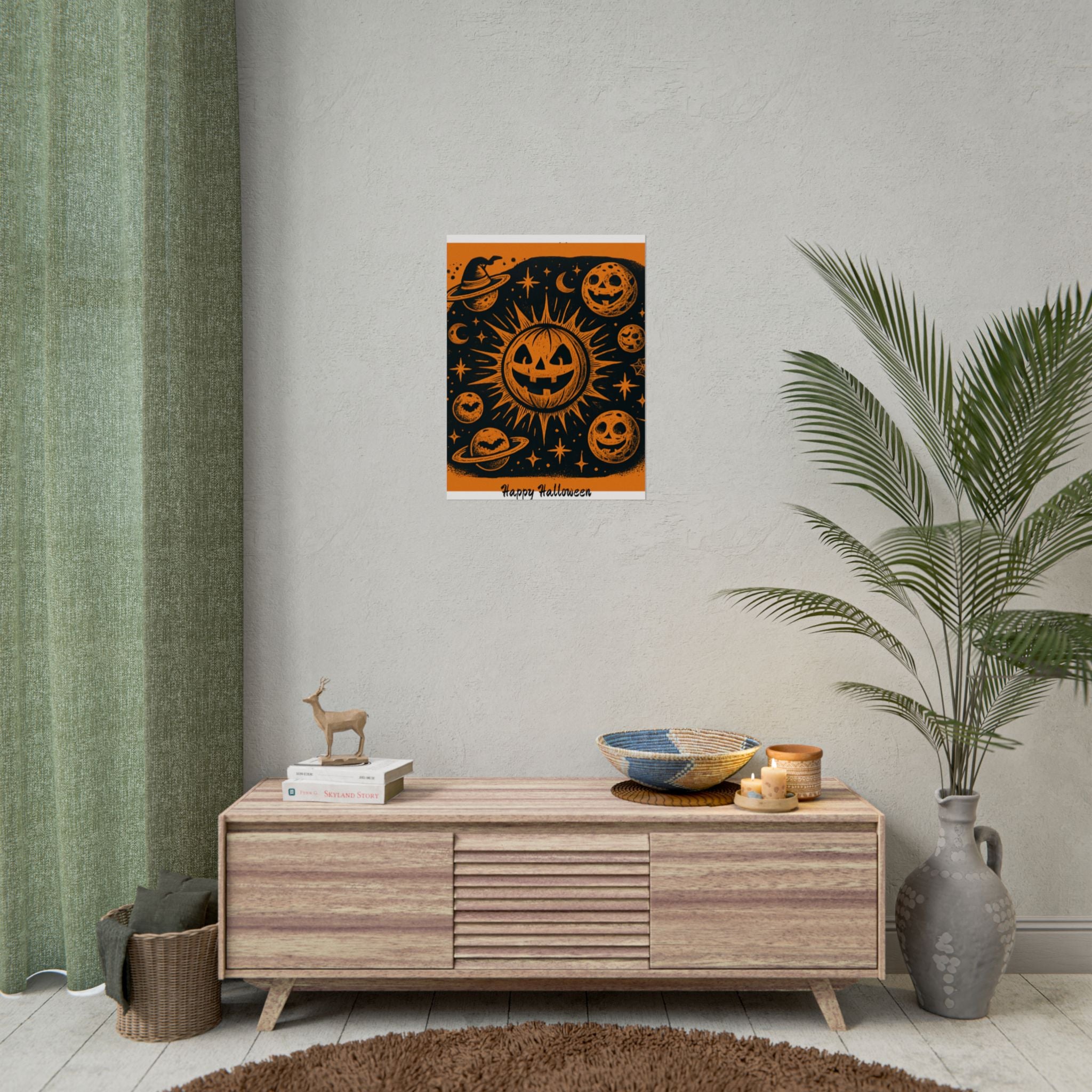 Sun & Friends- Halloween Rolled Poster, Spooky Wall Art, Fall Decor, Trick or Treat Print, Jack-o'-Lantern Home Decor