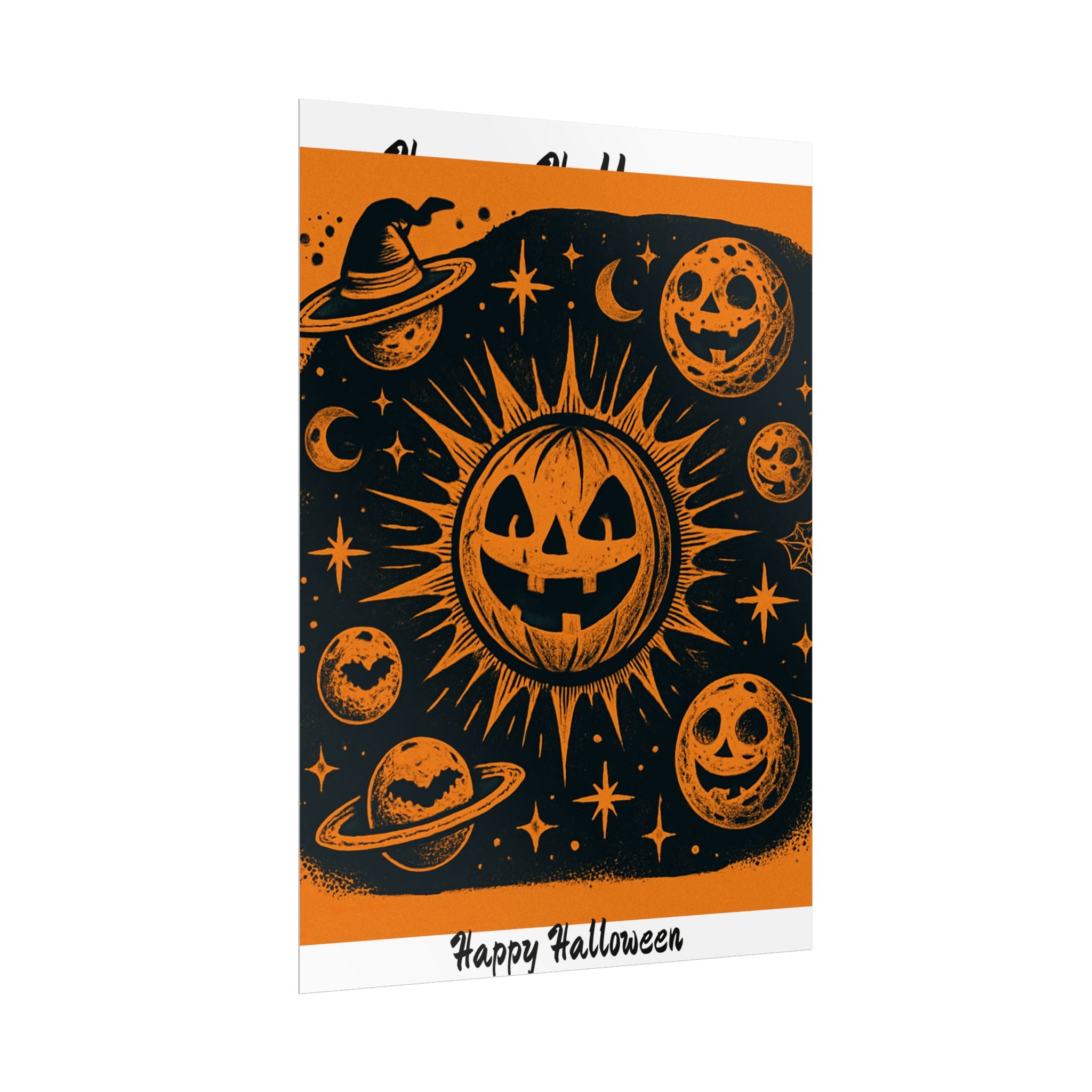 Sun & Friends- Halloween Rolled Poster, Spooky Wall Art, Fall Decor, Trick or Treat Print, Jack-o'-Lantern Home Decor