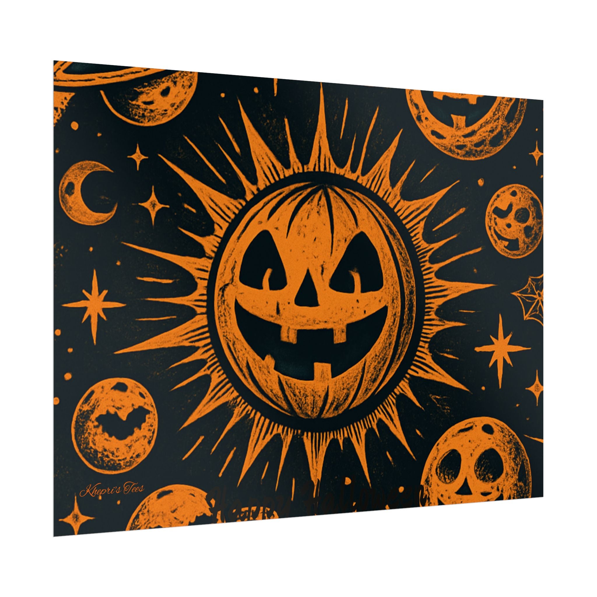Sun & Friends- Halloween Rolled Poster, Spooky Wall Art, Fall Decor, Trick or Treat Print, Jack-o'-Lantern Home Decor