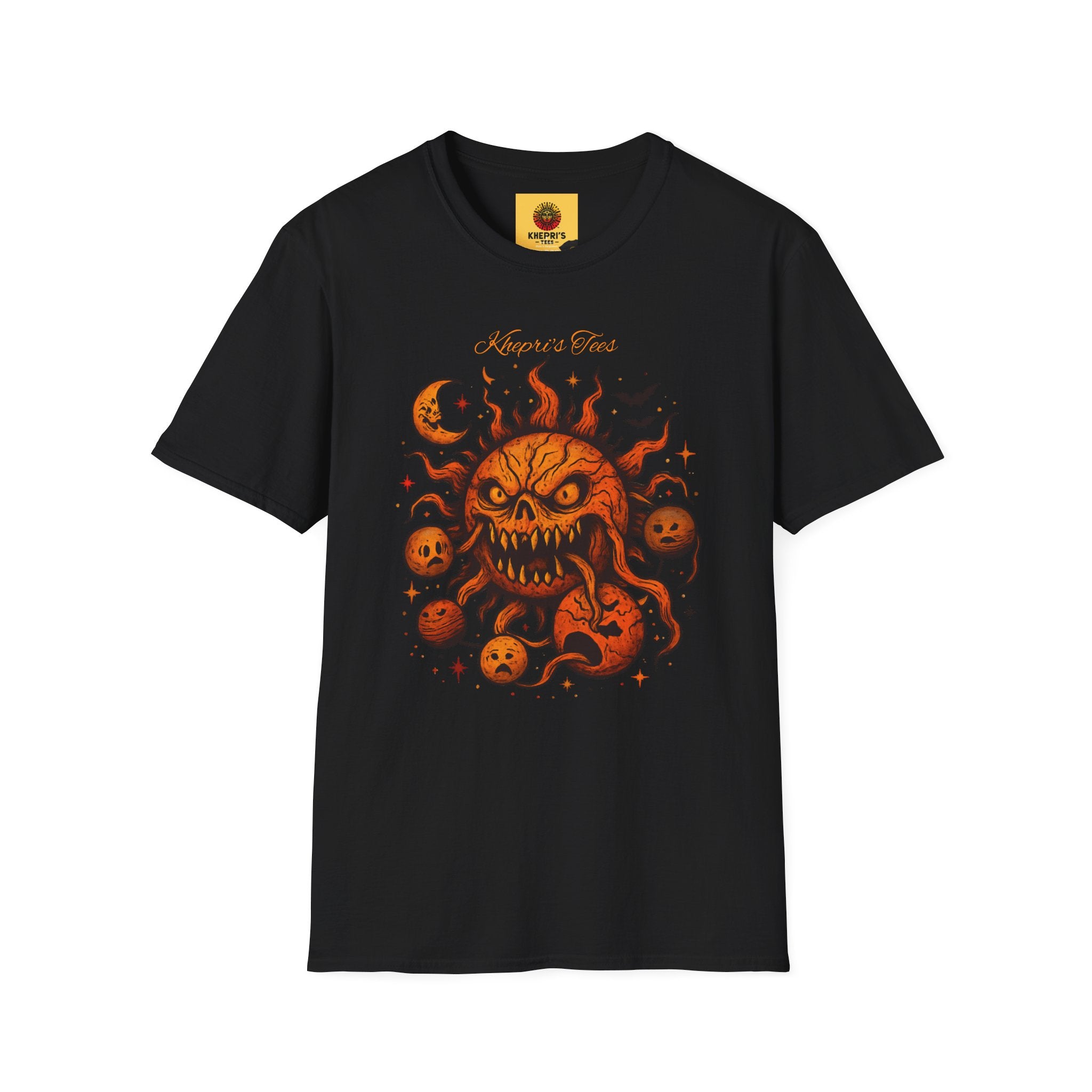 Spooky Sun Graphic T-Shirt, Halloween Shirt, Unisex Softstyle Tee, Autumn Fashion, Trendy Graphic Tee