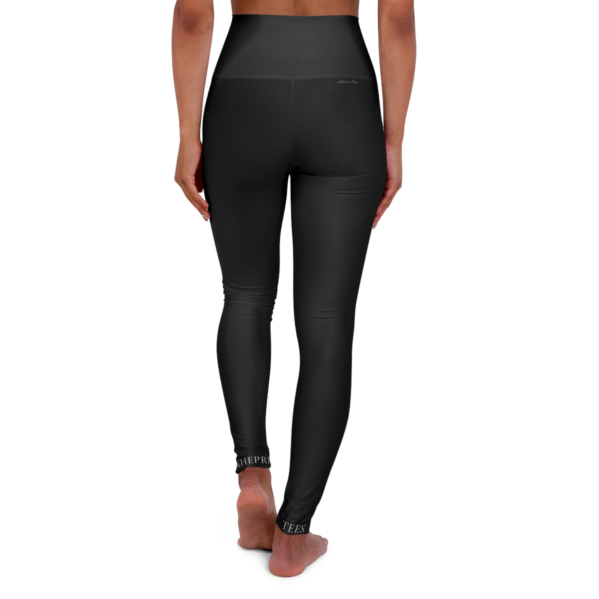 Blk High Waisted Khepri'sTees Yoga Leggings | Stylish Workout Leggings, Fitness Apparel, Athleisure Wear, Gym Clothes, Comfortable Activewear