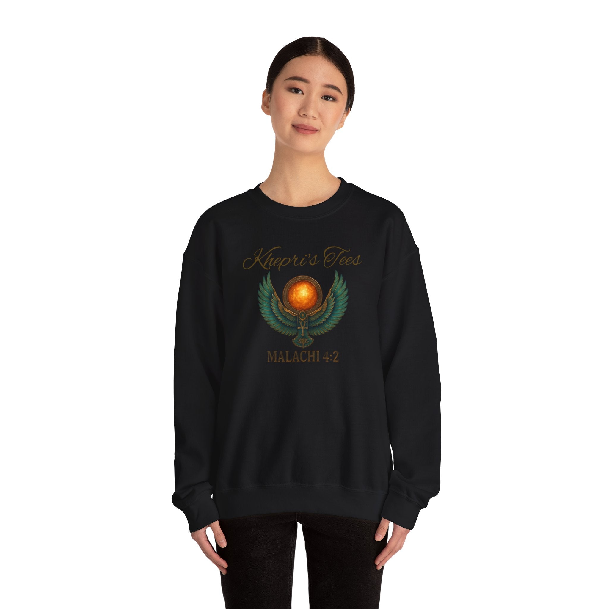 Malachi 4:2 Spiritual Wisdom Crewneck Sweatshirt - Cozy Gift for Faith Lovers, Inspirational Apparel, Versatile Layering, Unique Christian Design