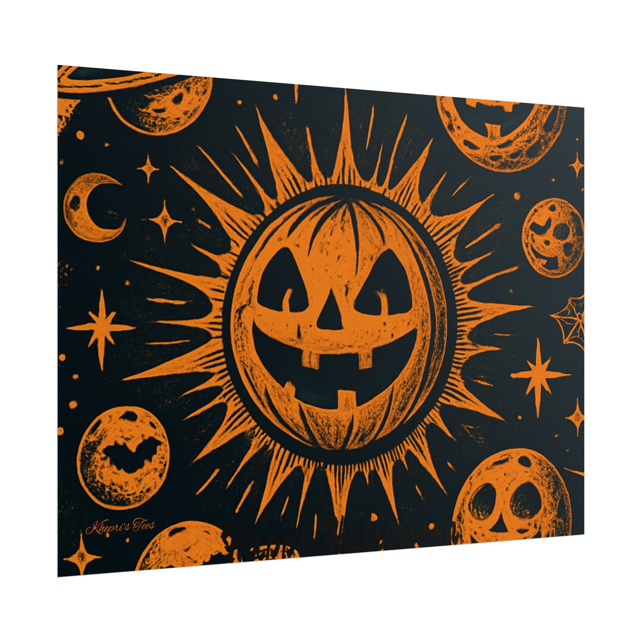 Sun & Friends- Halloween Rolled Poster, Spooky Wall Art, Fall Decor, Trick or Treat Print, Jack-o'-Lantern Home Decor