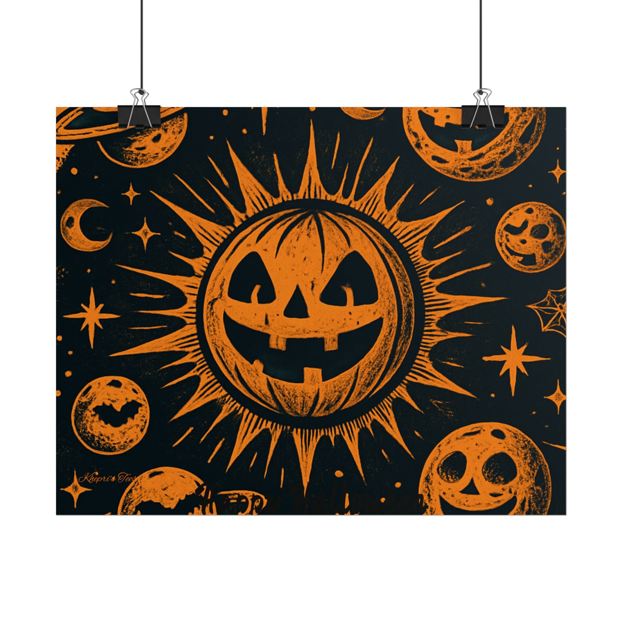 Sun & Friends- Halloween Rolled Poster, Spooky Wall Art, Fall Decor, Trick or Treat Print, Jack-o'-Lantern Home Decor