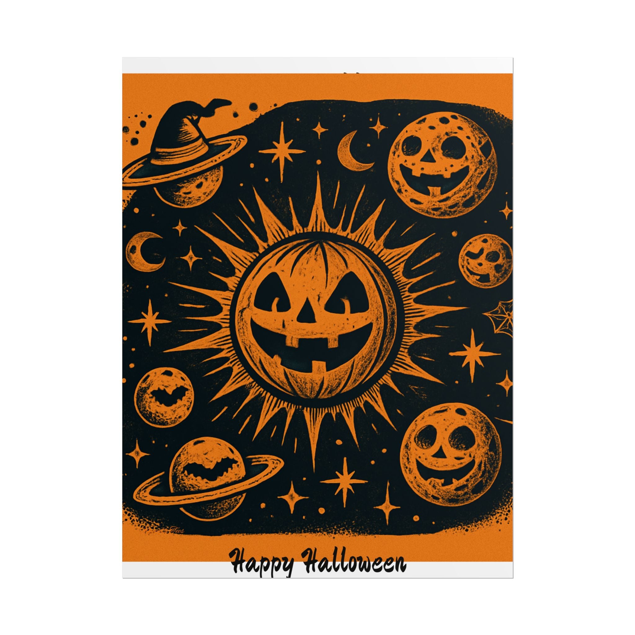 Sun & Friends- Halloween Rolled Poster, Spooky Wall Art, Fall Decor, Trick or Treat Print, Jack-o'-Lantern Home Decor