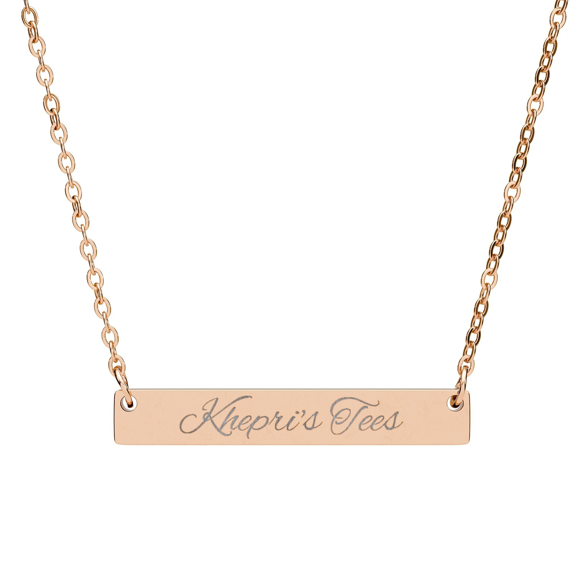 Khepri's Tees-Engraved Bar Necklace