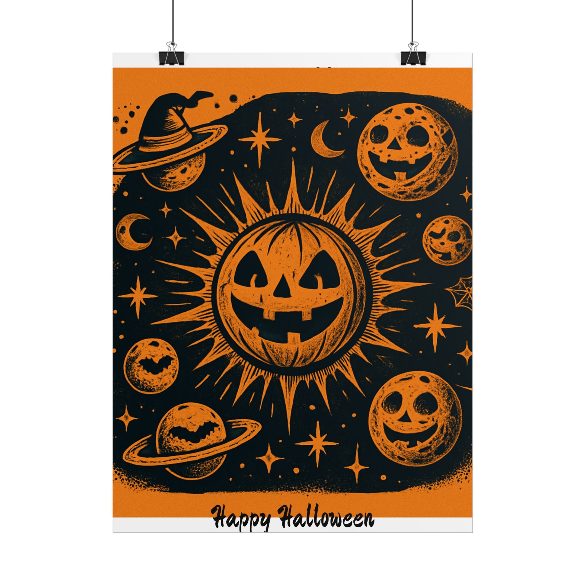 Sun & Friends- Halloween Rolled Poster, Spooky Wall Art, Fall Decor, Trick or Treat Print, Jack-o'-Lantern Home Decor