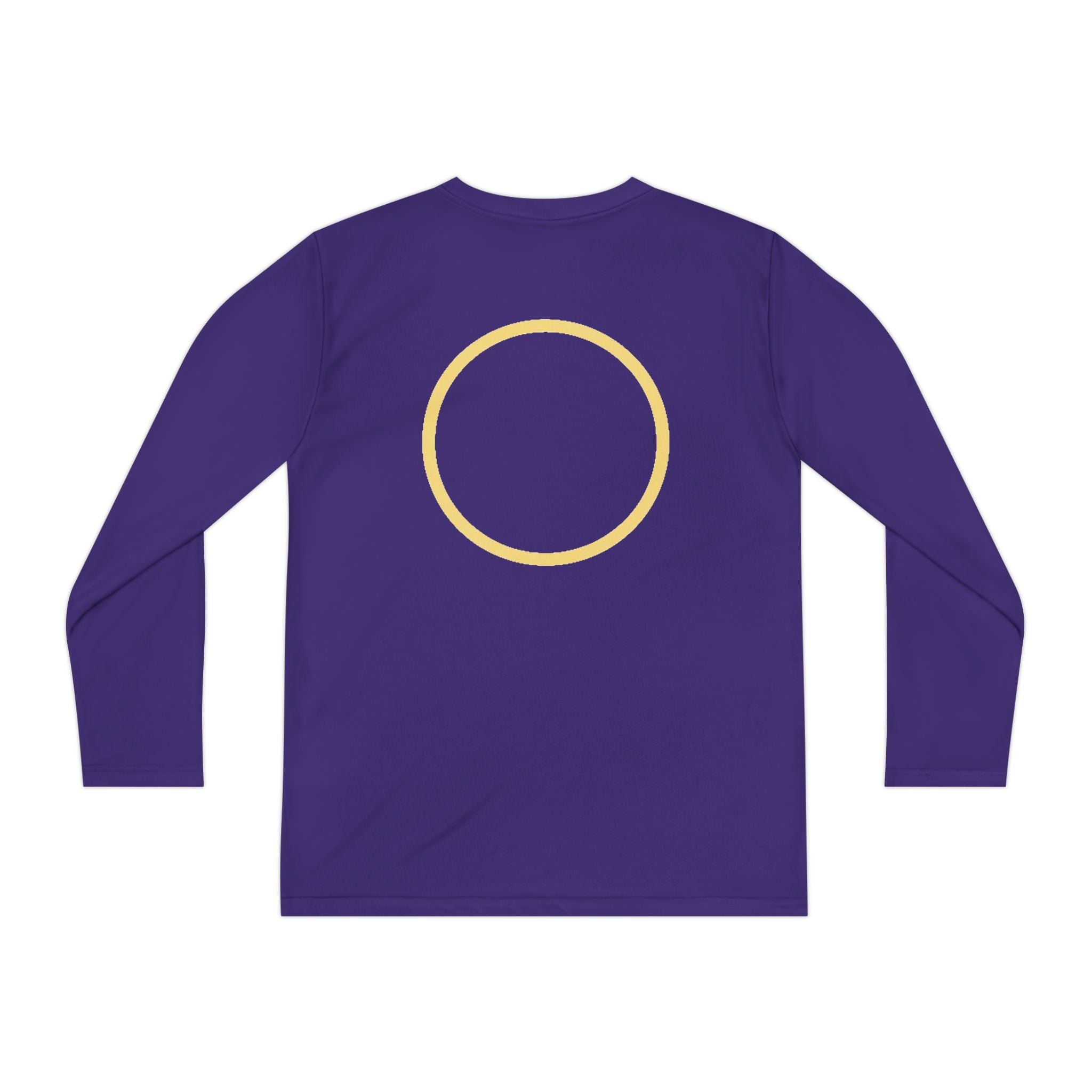 Eclipse-Youth Long Sleeve Tee — Minimal Gold Circle Back Logo