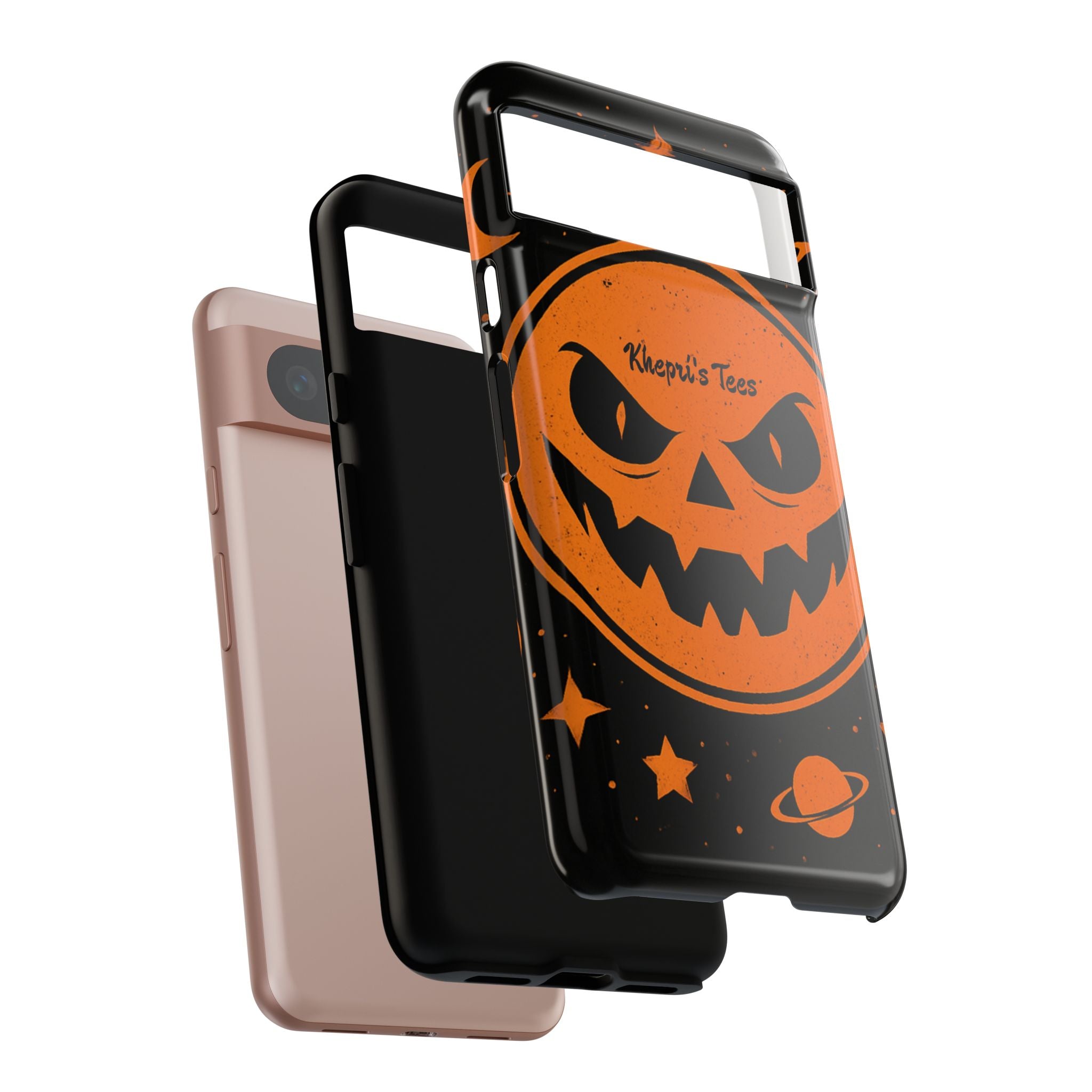 Halloween Monster Sun Phone Case, Spooky Cell Phone Cover, Tough Case for Halloween Lovers, Galaxy Print Phone Accessory, Kids & Adults Gift