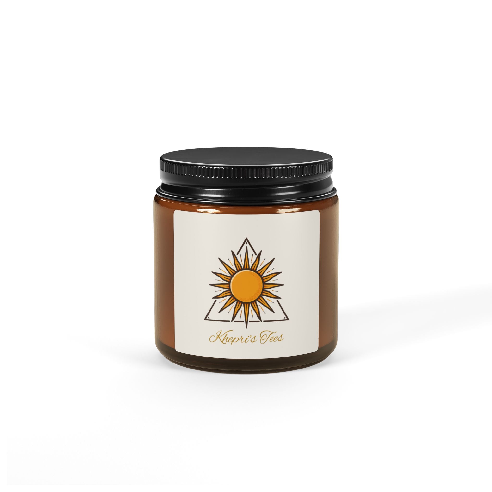 Soy Candle — Amber Jar with Sunflower Logo (Scented, Multi-Size)