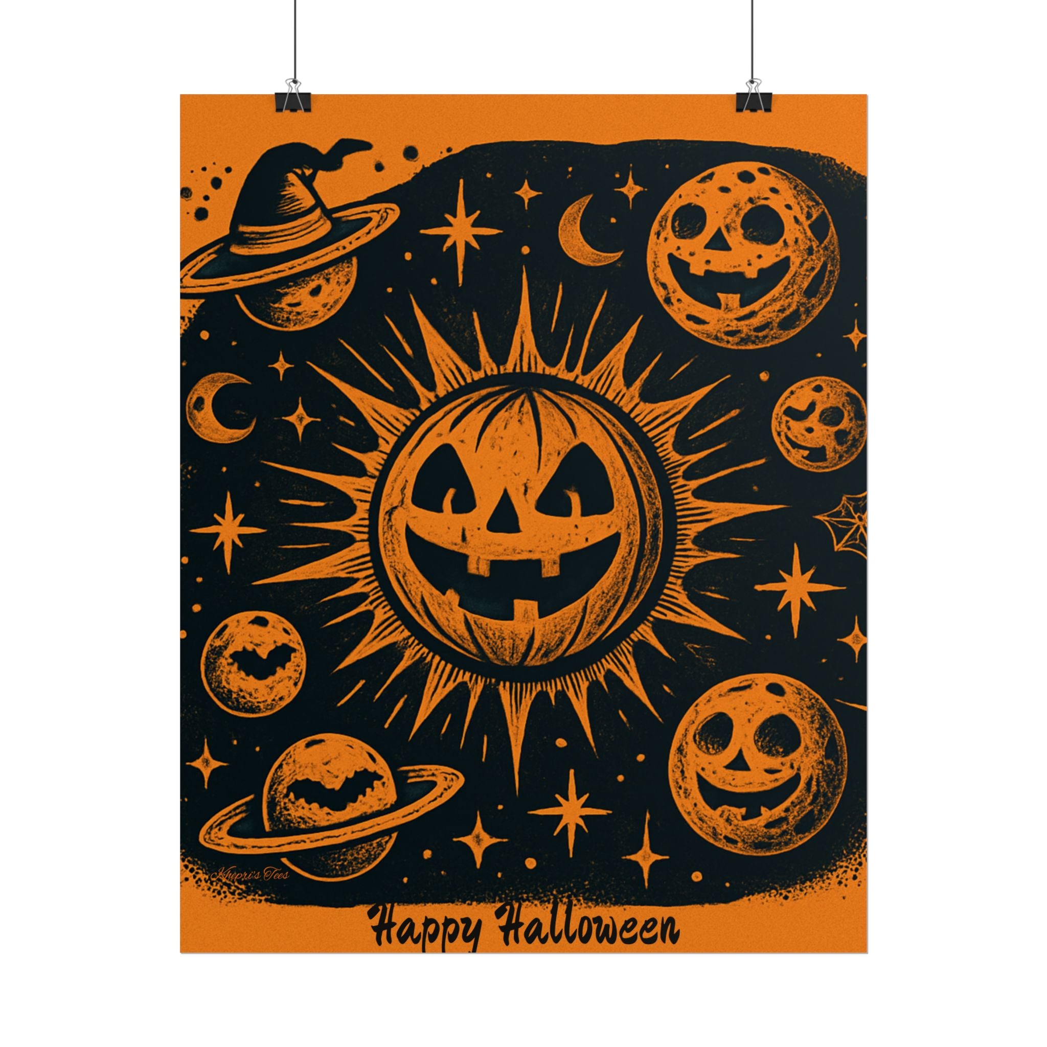 Sun & Friends- Halloween Rolled Poster, Spooky Wall Art, Fall Decor, Trick or Treat Print, Jack-o'-Lantern Home Decor