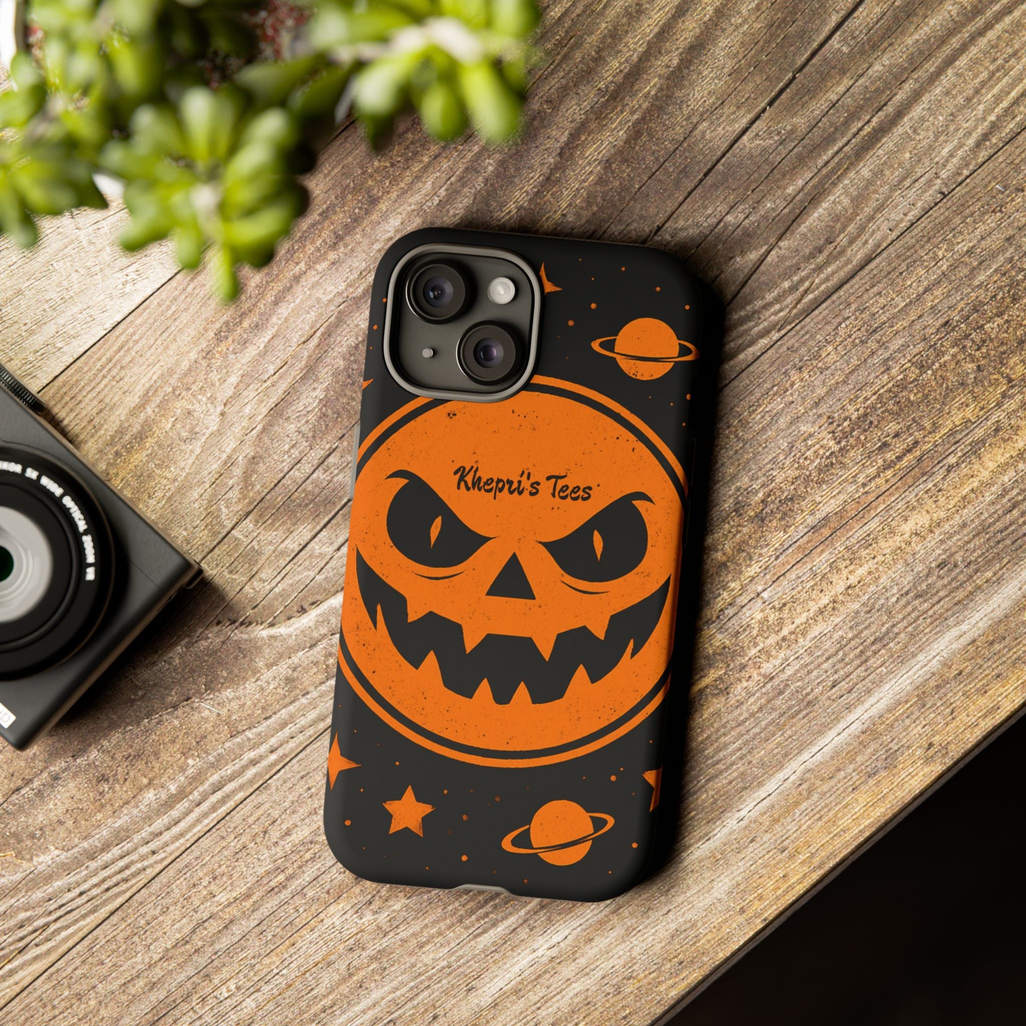 Halloween Monster Sun Phone Case, Spooky Cell Phone Cover, Tough Case for Halloween Lovers, Galaxy Print Phone Accessory, Kids & Adults Gift