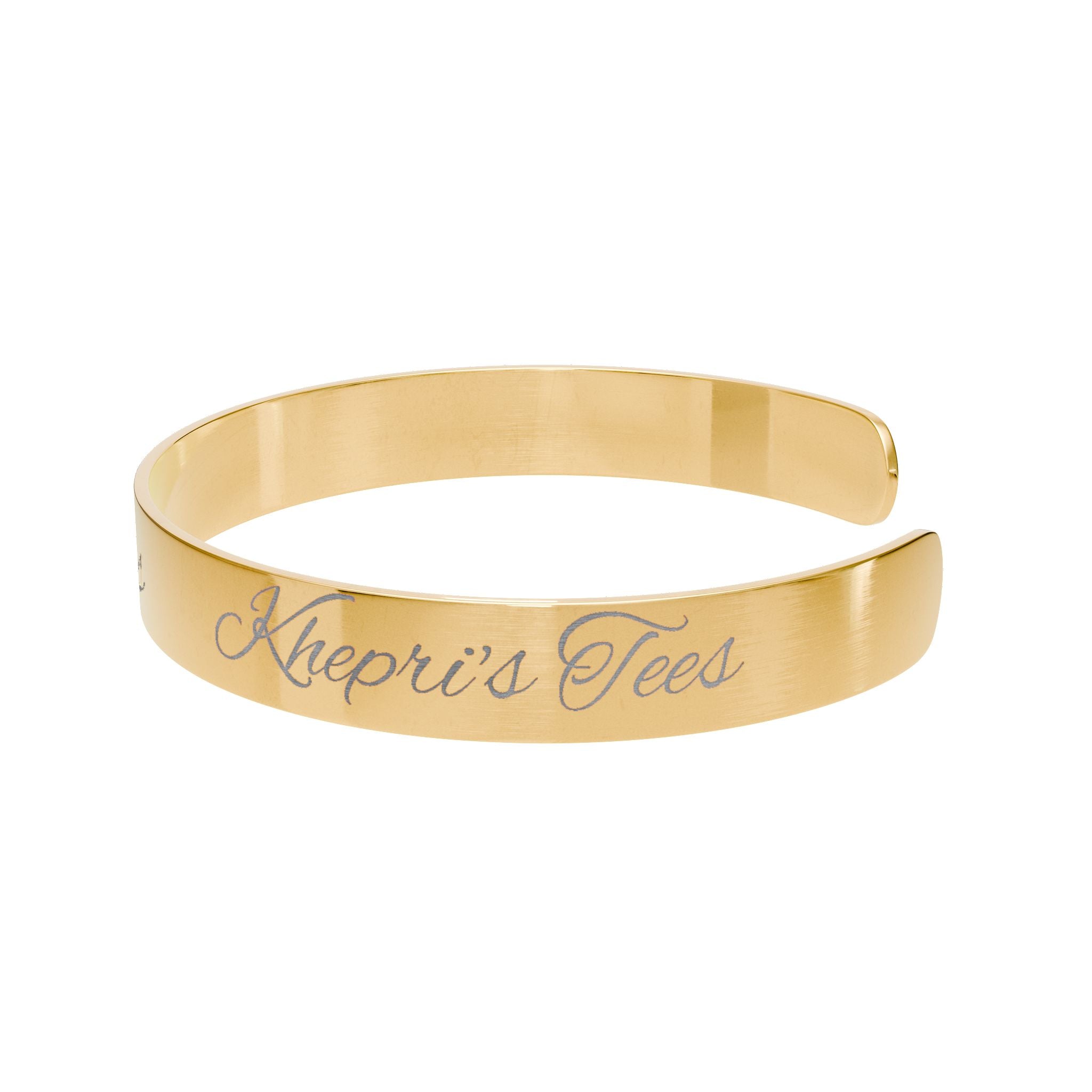 Khepri's Tees Engraved Rose Gold Cuff Bracelet