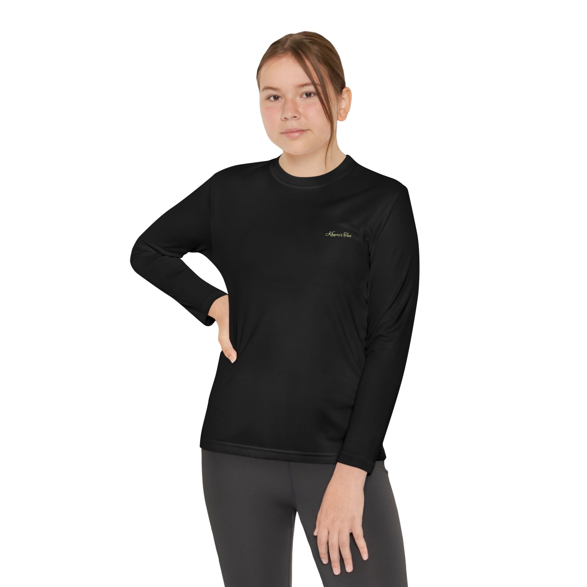 Eclipse-Youth Long Sleeve Tee — Minimal Gold Circle Back Logo