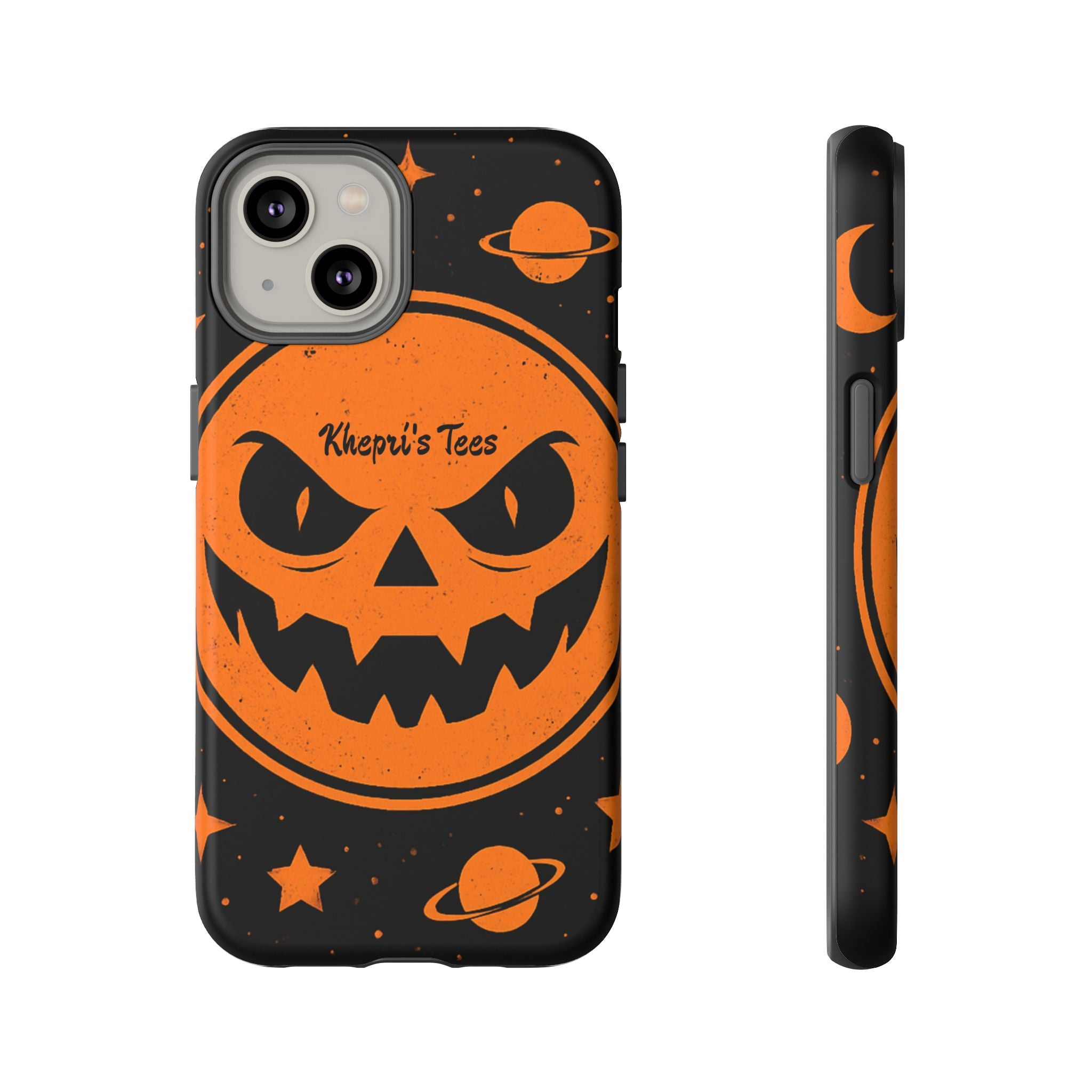 Halloween Monster Sun Phone Case, Spooky Cell Phone Cover, Tough Case for Halloween Lovers, Galaxy Print Phone Accessory, Kids & Adults Gift