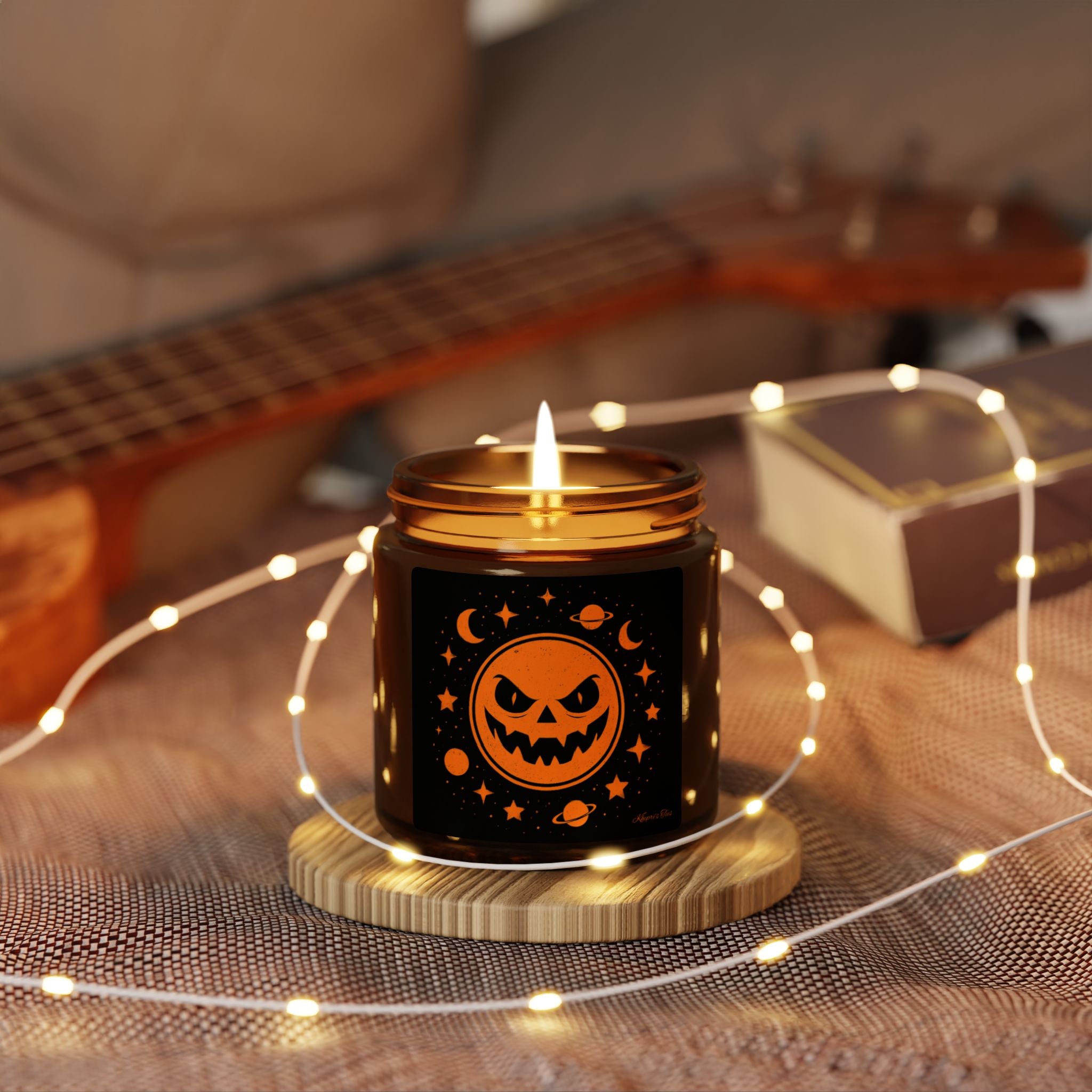 Halloween Pumpkin Scented Soy Candle, Khepri's Tees, Autumn Decor, Cozy Home Fragrance, Spooky Gift, Fall Celebration