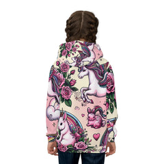 Rainbow Rabbit Unicorn Hoodie-Youth