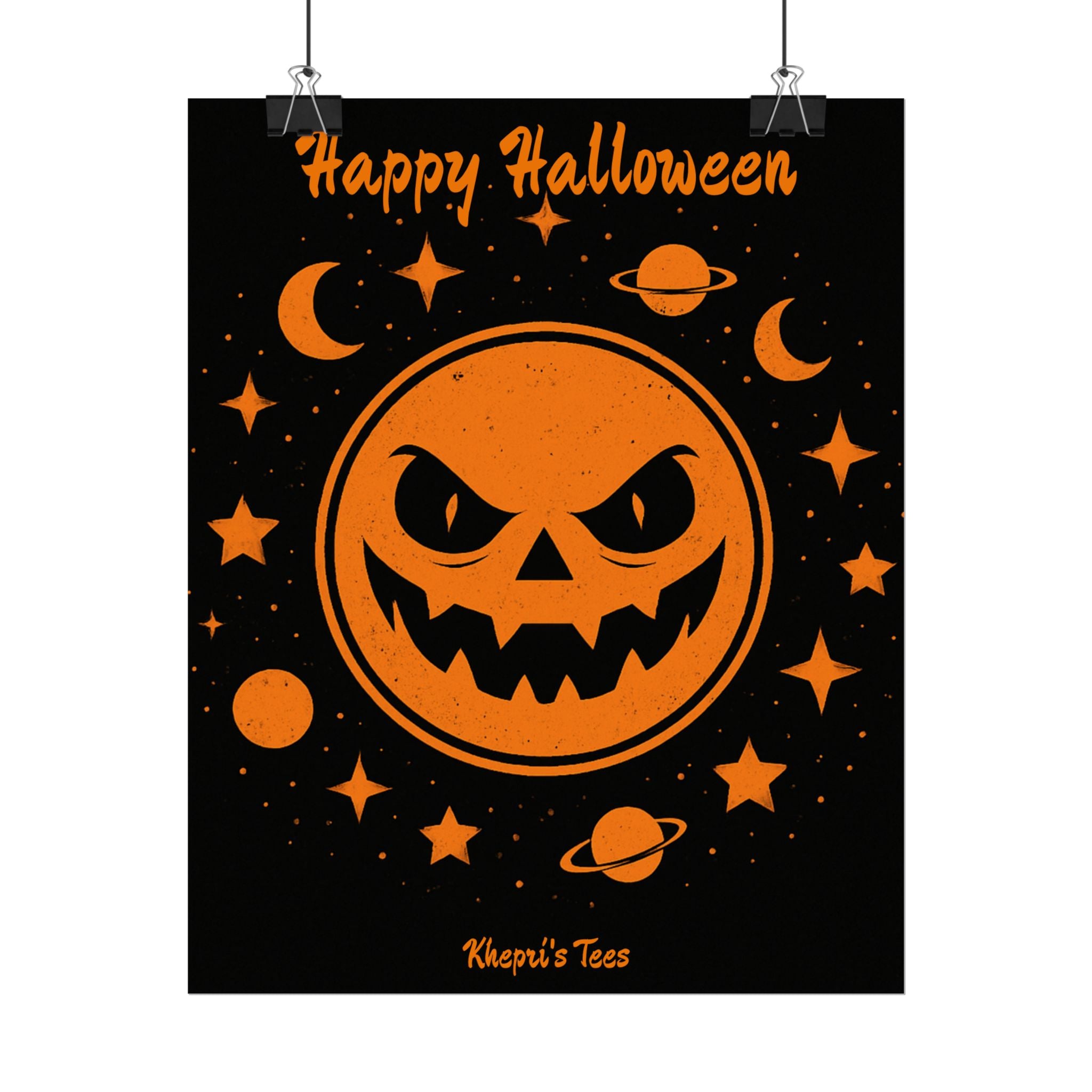 Halloween Rolled Poster, Spooky Wall Art, Fall Decor, Trick or Treat Print, Jack-o'-Lantern Home Decor