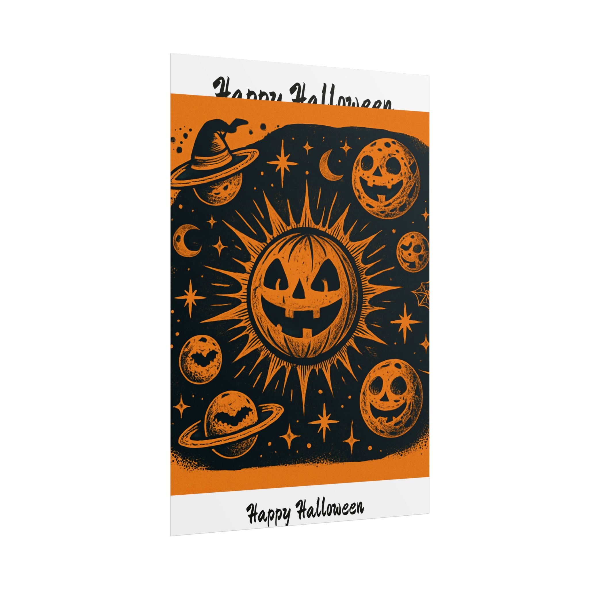 Sun & Friends- Halloween Rolled Poster, Spooky Wall Art, Fall Decor, Trick or Treat Print, Jack-o'-Lantern Home Decor