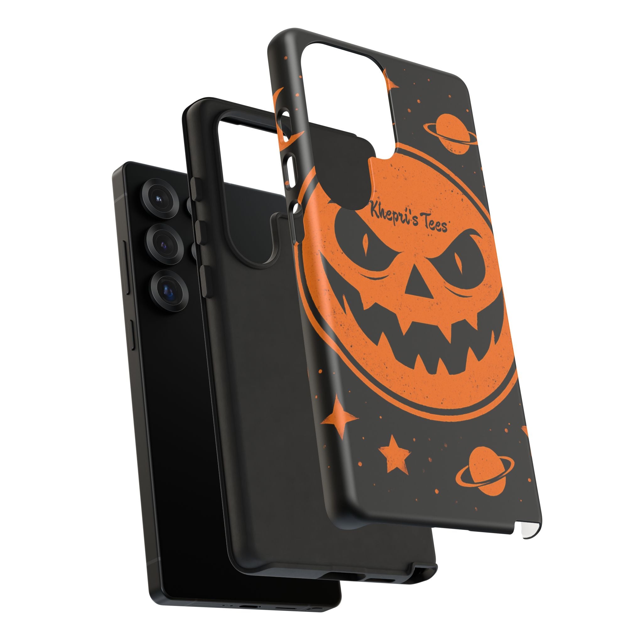 Halloween Monster Sun Phone Case, Spooky Cell Phone Cover, Tough Case for Halloween Lovers, Galaxy Print Phone Accessory, Kids & Adults Gift