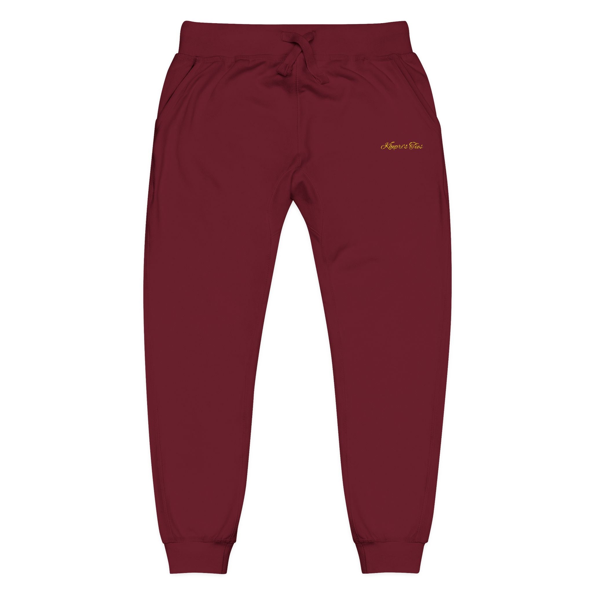 Cozy Unisex Fleece Sweatpants with Embroidery, Perfect for Lounging, Outdoor Activities, Gift for Him/Her, Personalized Relaxation Wear