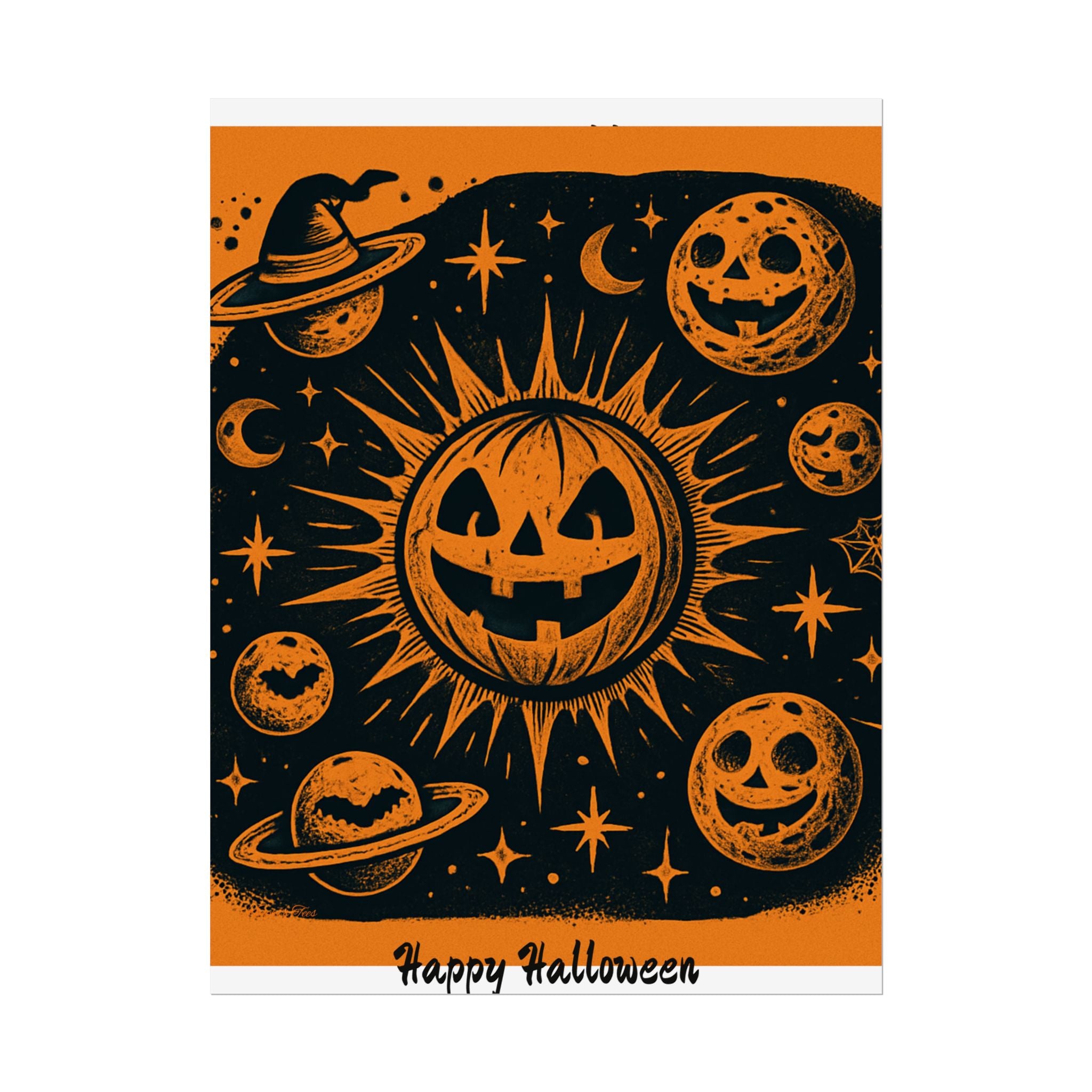Sun & Friends- Halloween Rolled Poster, Spooky Wall Art, Fall Decor, Trick or Treat Print, Jack-o'-Lantern Home Decor