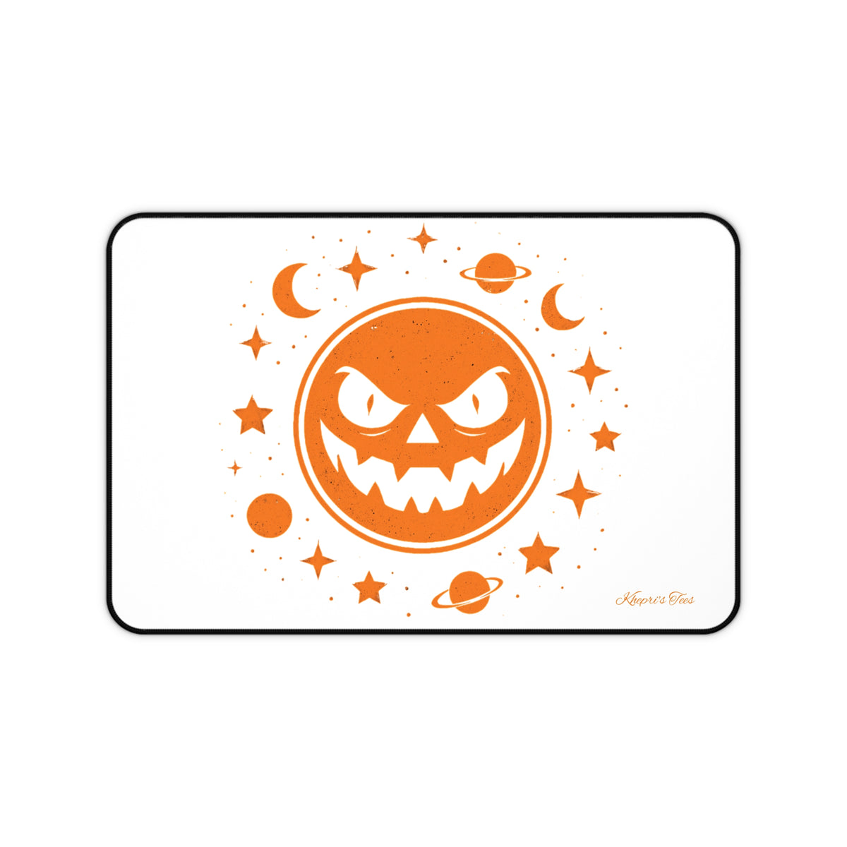 Halloween Desk Mat with Spooky Pumpkin and Stars Design, Mouse Pad, Office Decor, Fall Home Accessories, Perfect for Seasonal Gifting