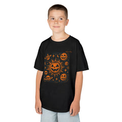 Halloween Kids T-Shirt with Spooky Design, Funny Tee, Planets, Sun, Pumpkin Shirt, Seasonal Apparel, Gift for Kids