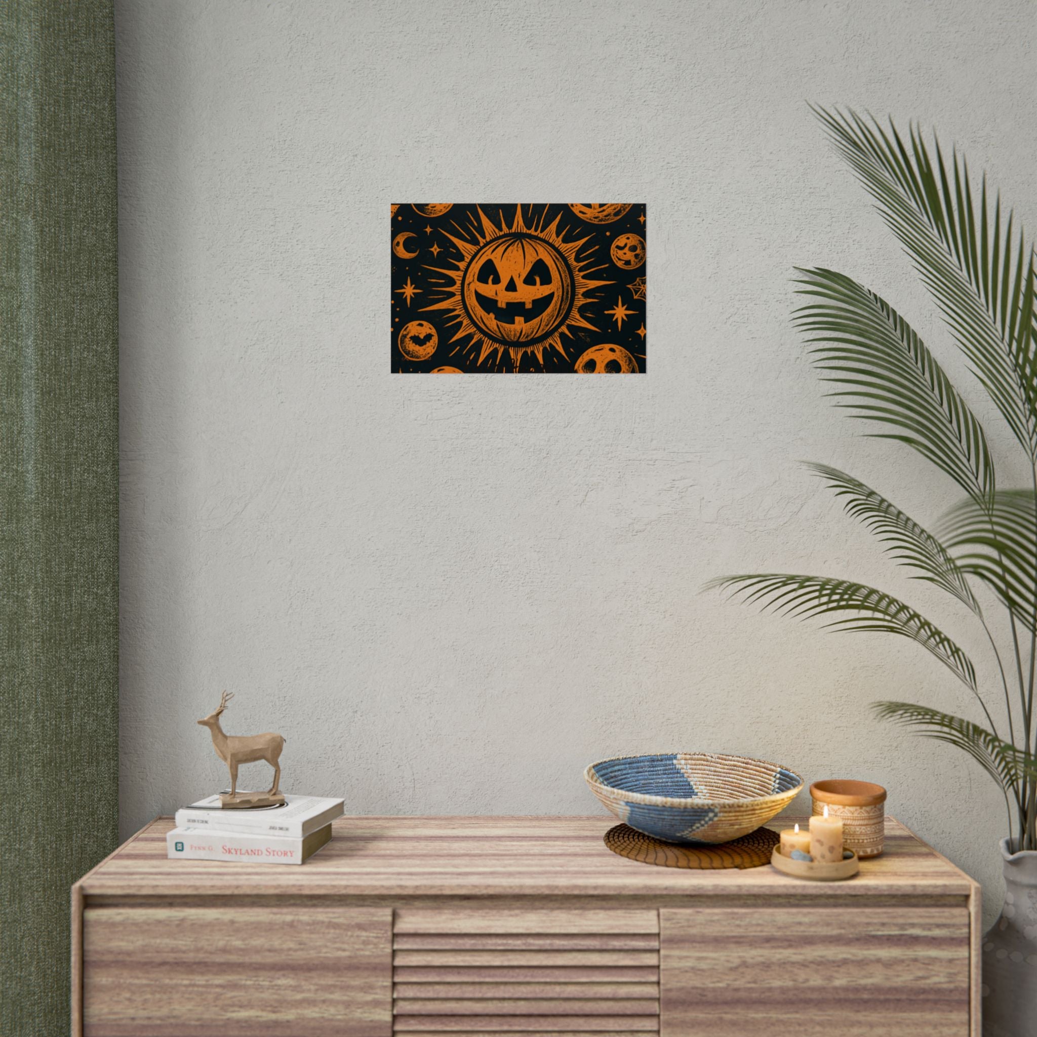 Sun & Friends- Halloween Rolled Poster, Spooky Wall Art, Fall Decor, Trick or Treat Print, Jack-o'-Lantern Home Decor