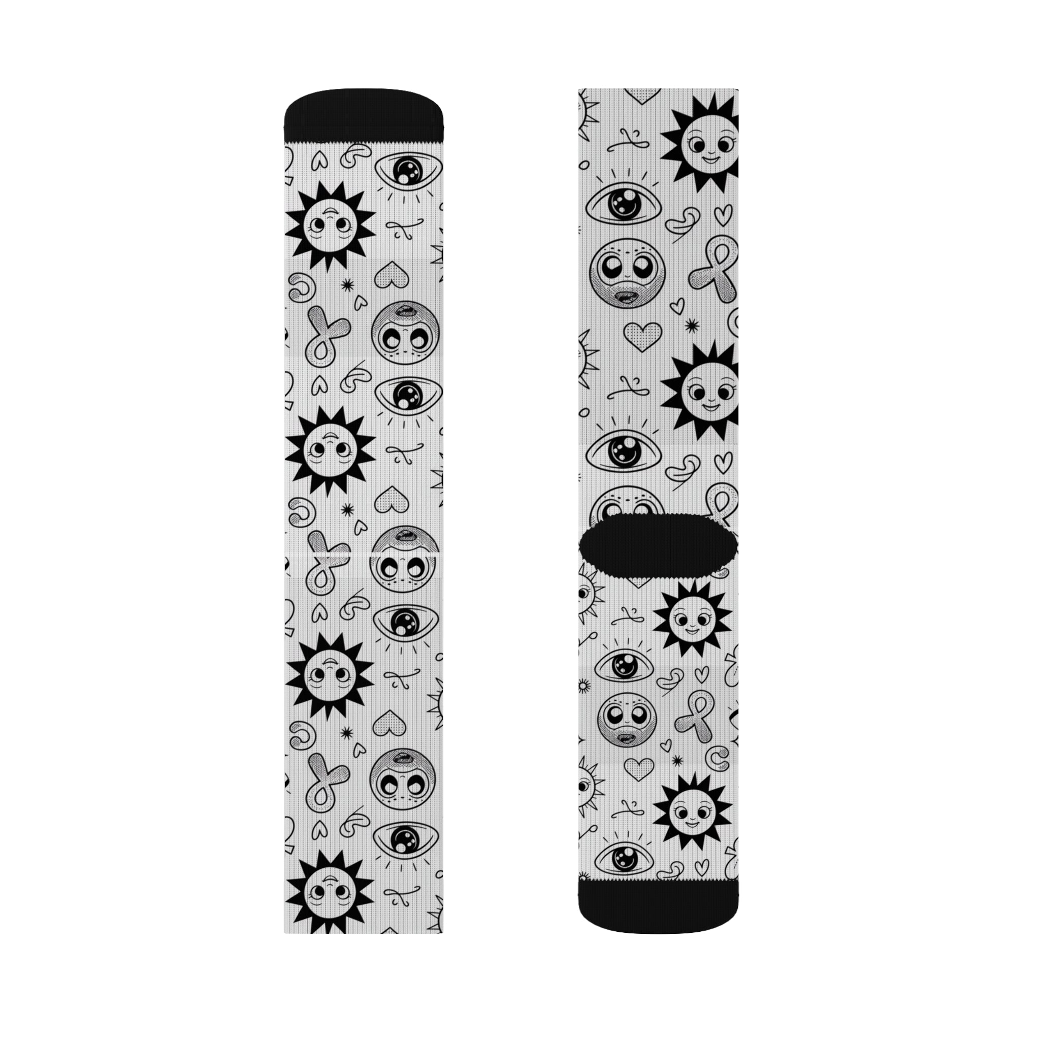 Sun & Eye Sublimation Socks, Unique Patterned Crew Socks for Cozy Vibes, Gift for Friends, Funky Fashion Accessory, Perfect for All [...]