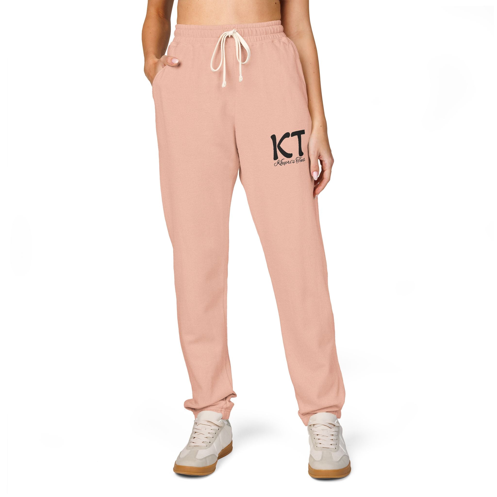 (Black) Comfy Fleece KT Sweatpants for Everyone - Cozy Loungewear, Perfect for Relaxing, Gifts, Travel, Indoor Wear, Khepri's Tees Fashion Pants