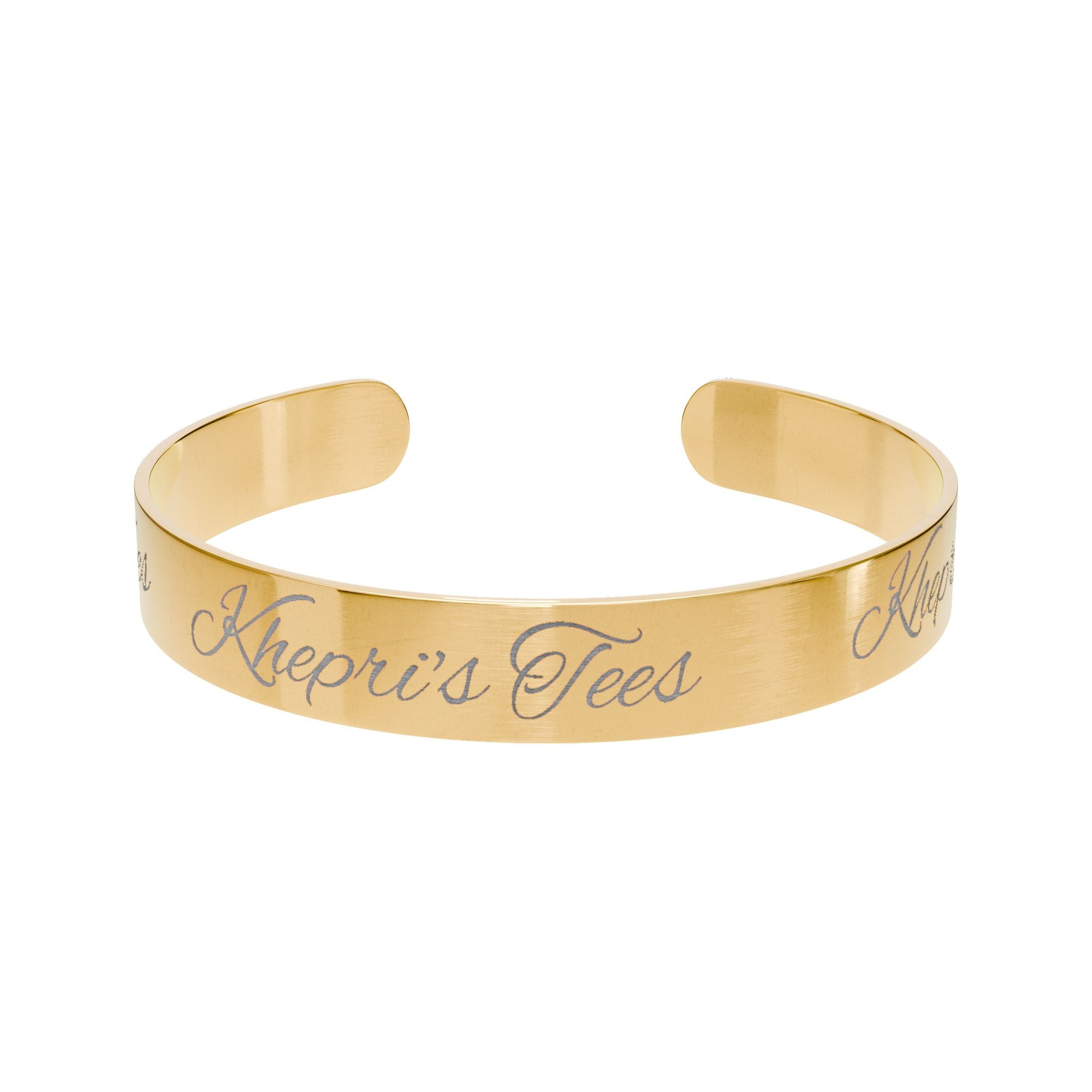Khepri's Tees Engraved Rose Gold Cuff Bracelet