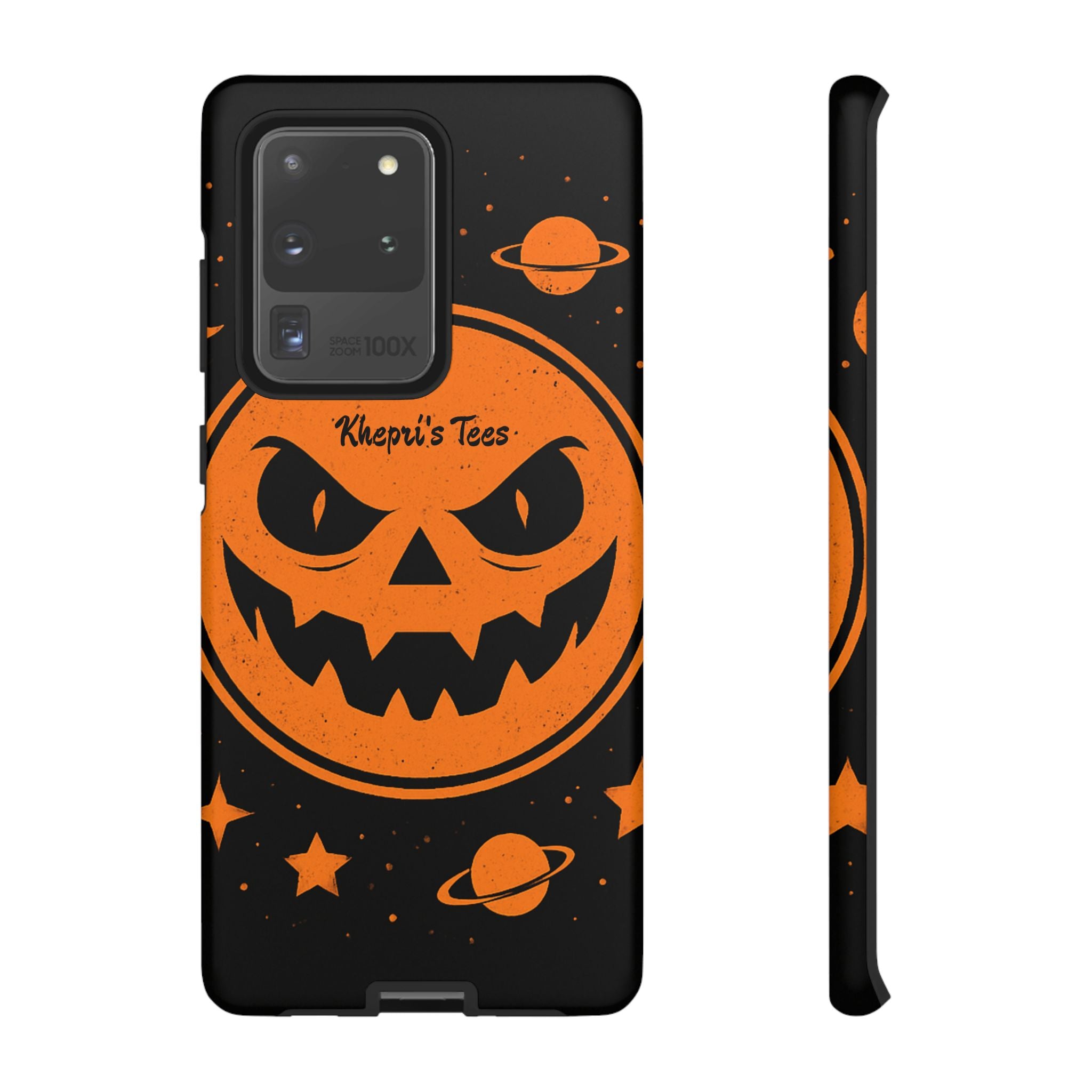 Halloween Monster Sun Phone Case, Spooky Cell Phone Cover, Tough Case for Halloween Lovers, Galaxy Print Phone Accessory, Kids & Adults Gift