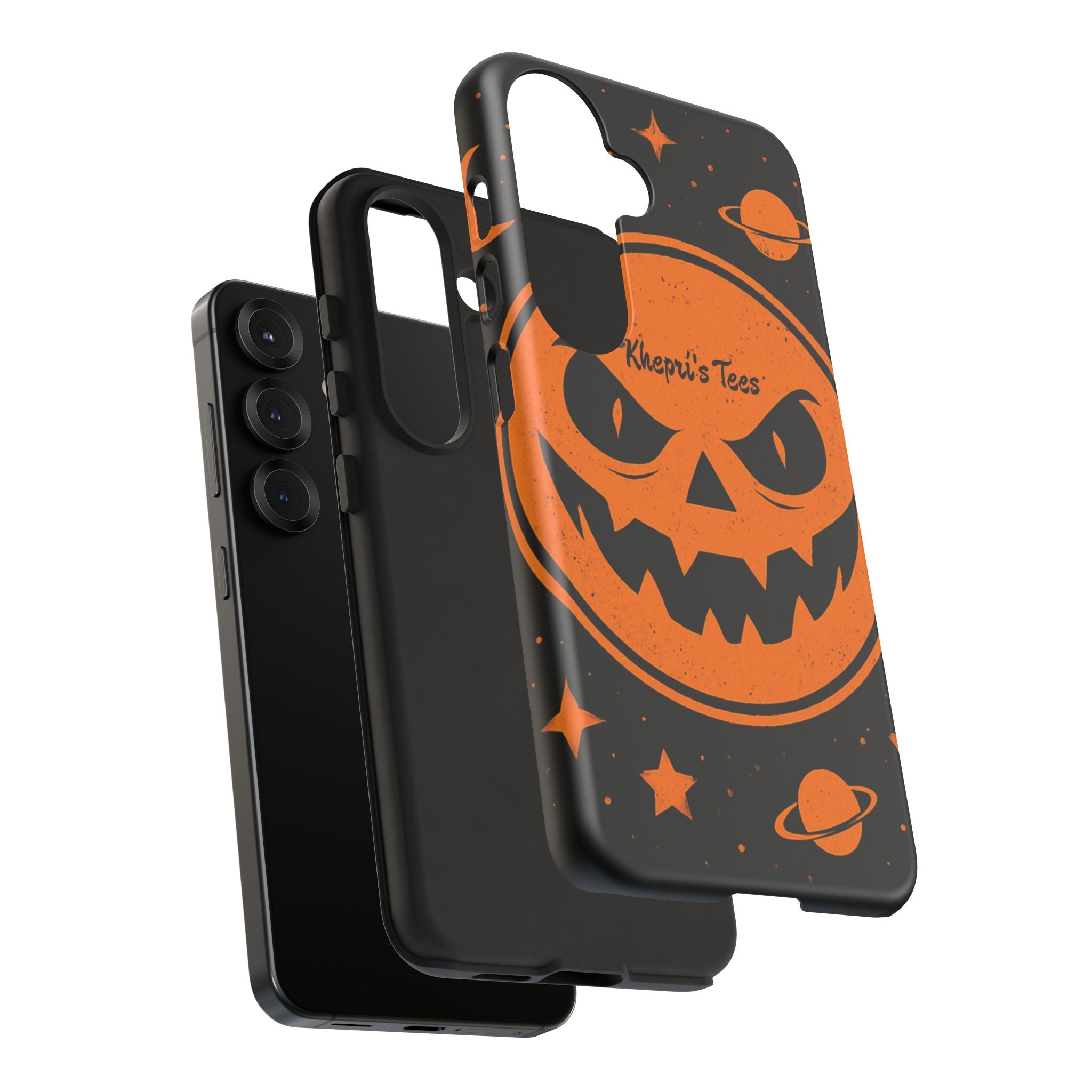 Halloween Monster Sun Phone Case, Spooky Cell Phone Cover, Tough Case for Halloween Lovers, Galaxy Print Phone Accessory, Kids & Adults Gift