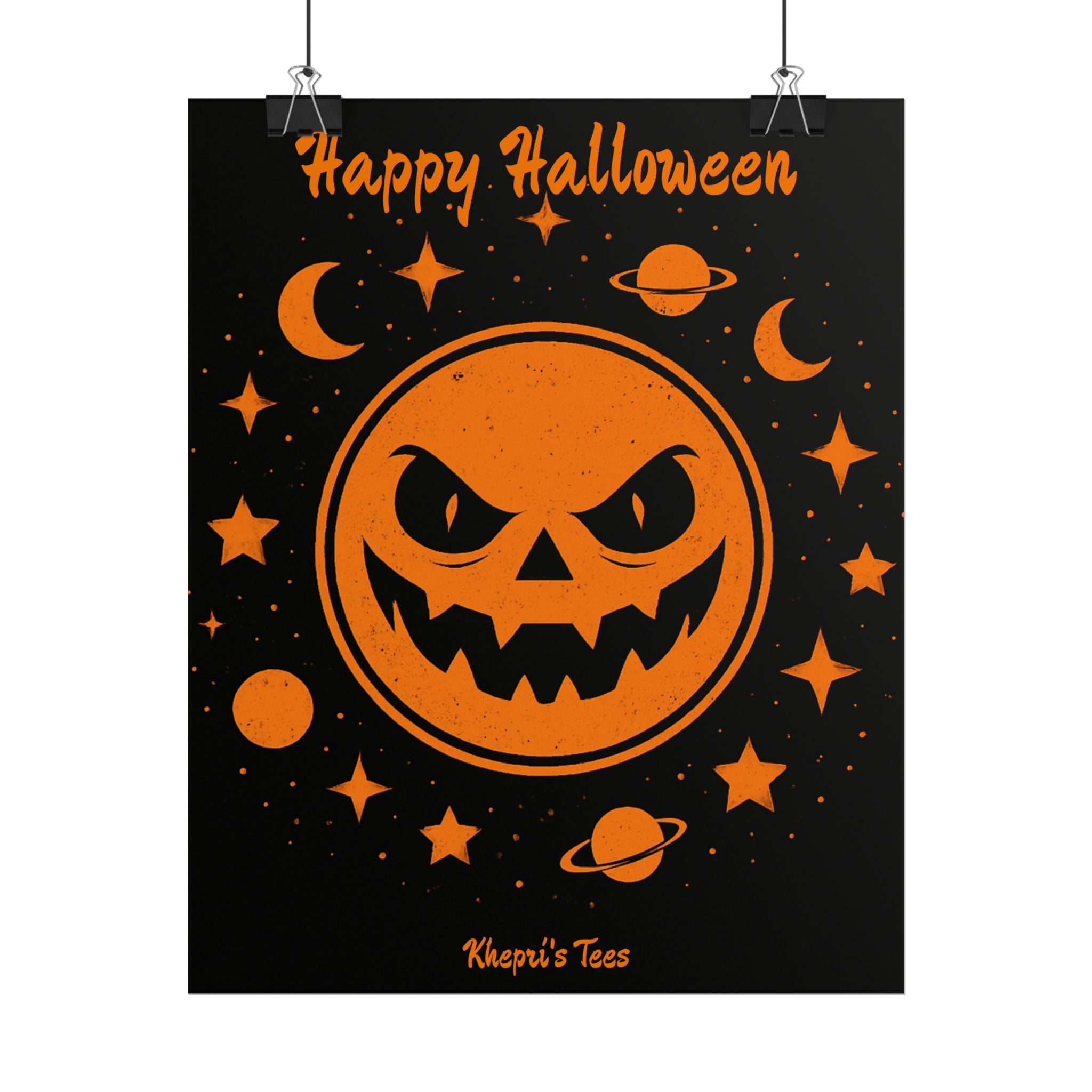 Halloween Rolled Poster, Spooky Wall Art, Fall Decor, Trick or Treat Print, Jack-o'-Lantern Home Decor